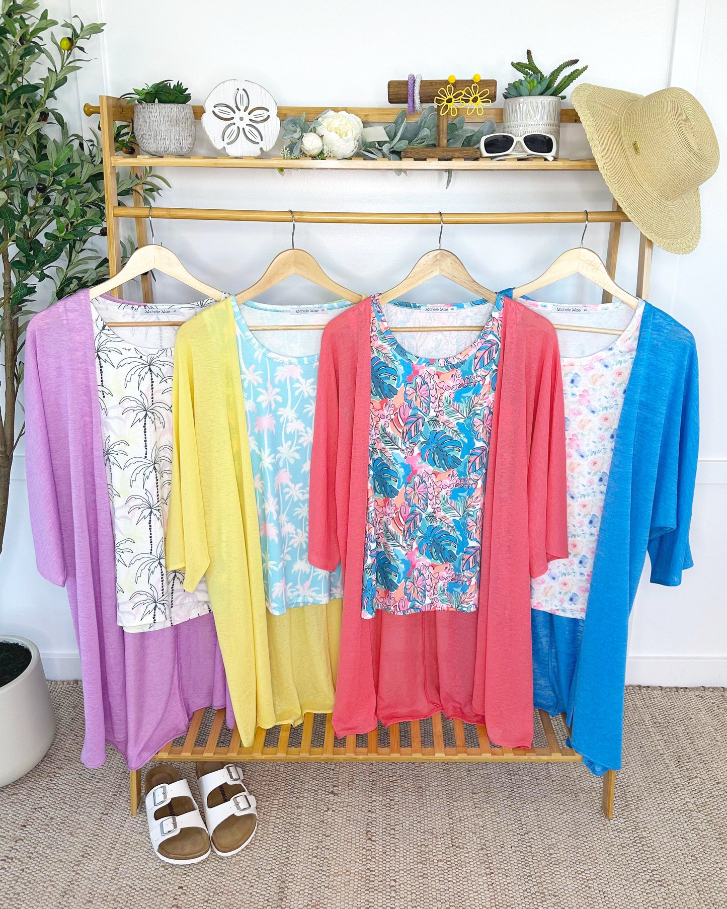 Michelle Mae Ellie Cover-Up Kimono - Light Blue