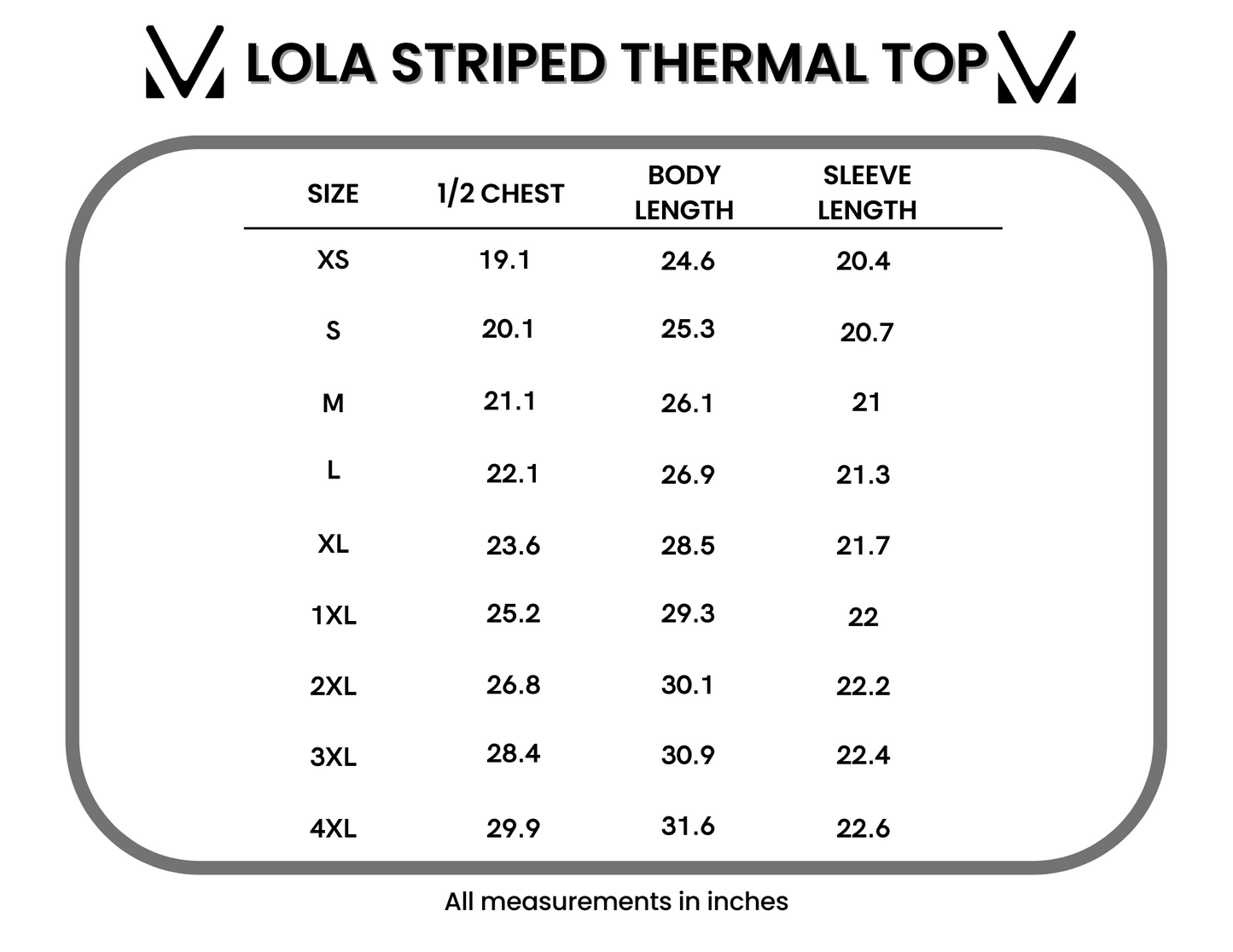 Michelle Mae Lola Striped Thermal Top - Grey