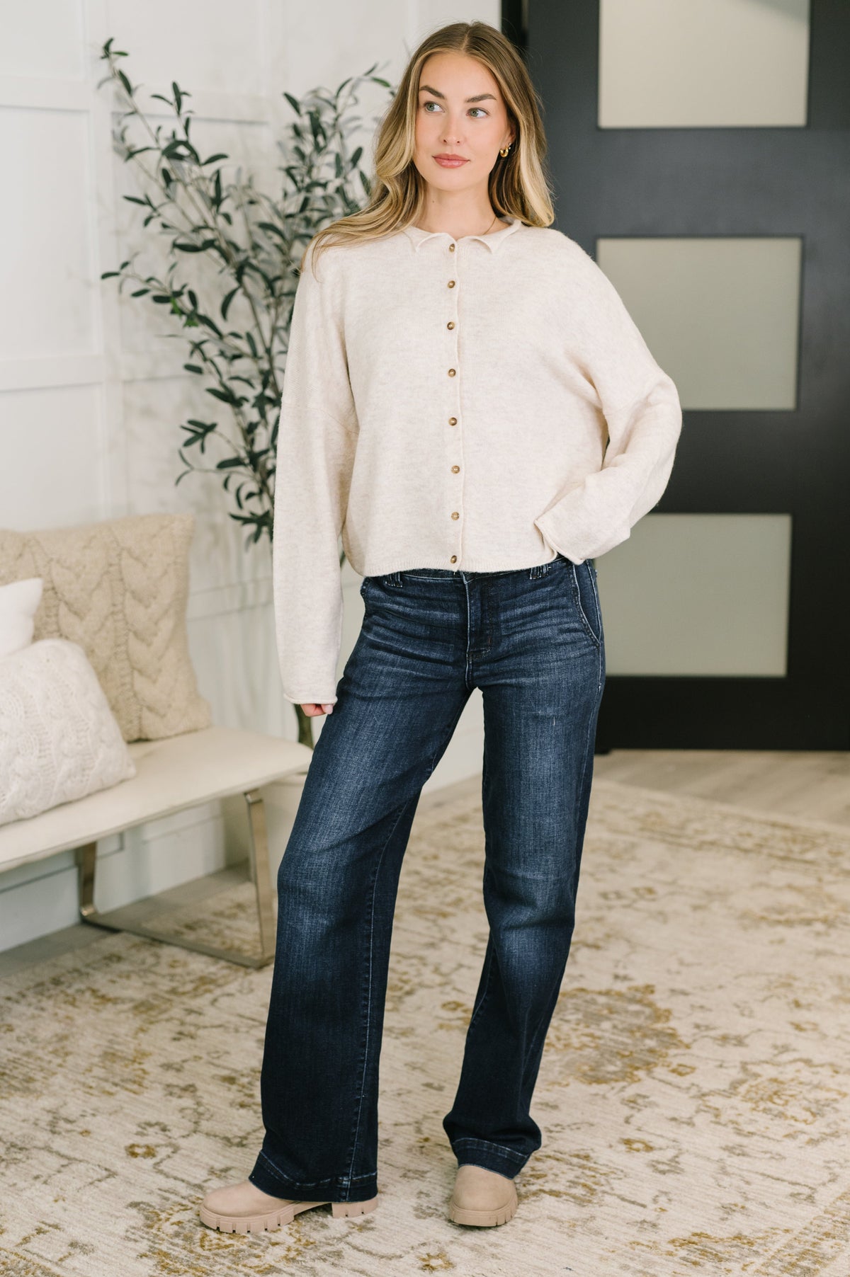 Marty High Waist Trouser Wide Leg Judy Blue Jeans