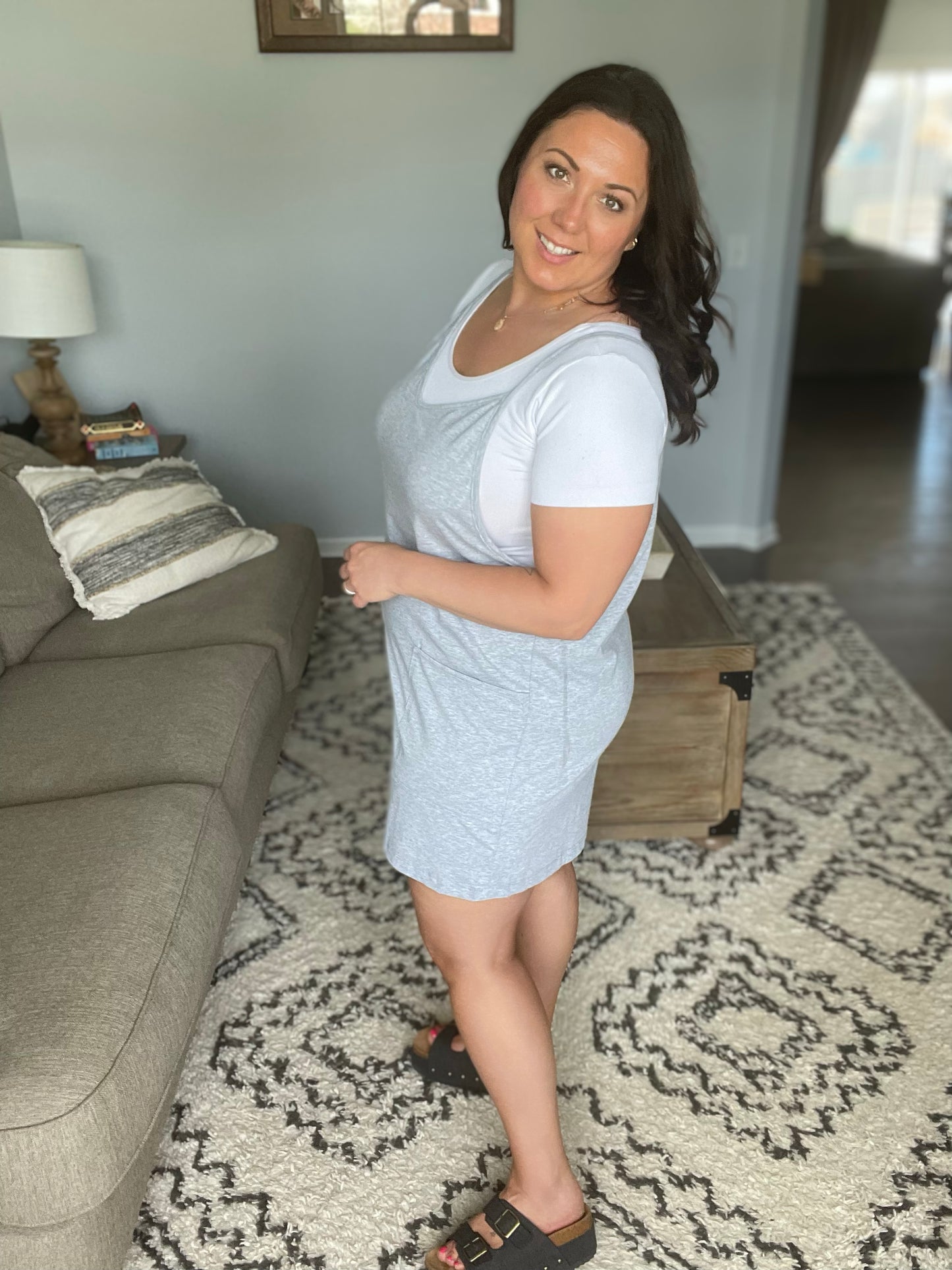Personal Record Relaxed Romper in Heathered Grey