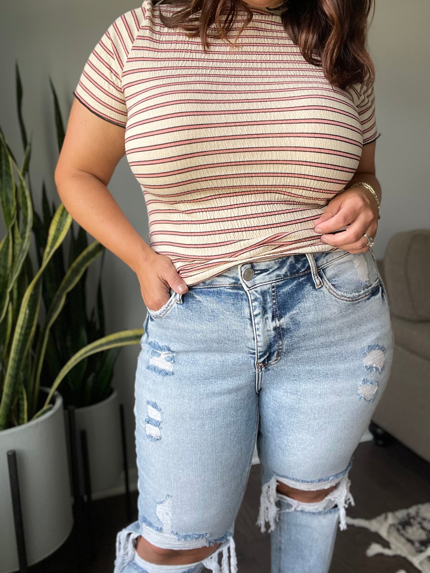 Rizzo High Rise Crop Straight Jeans