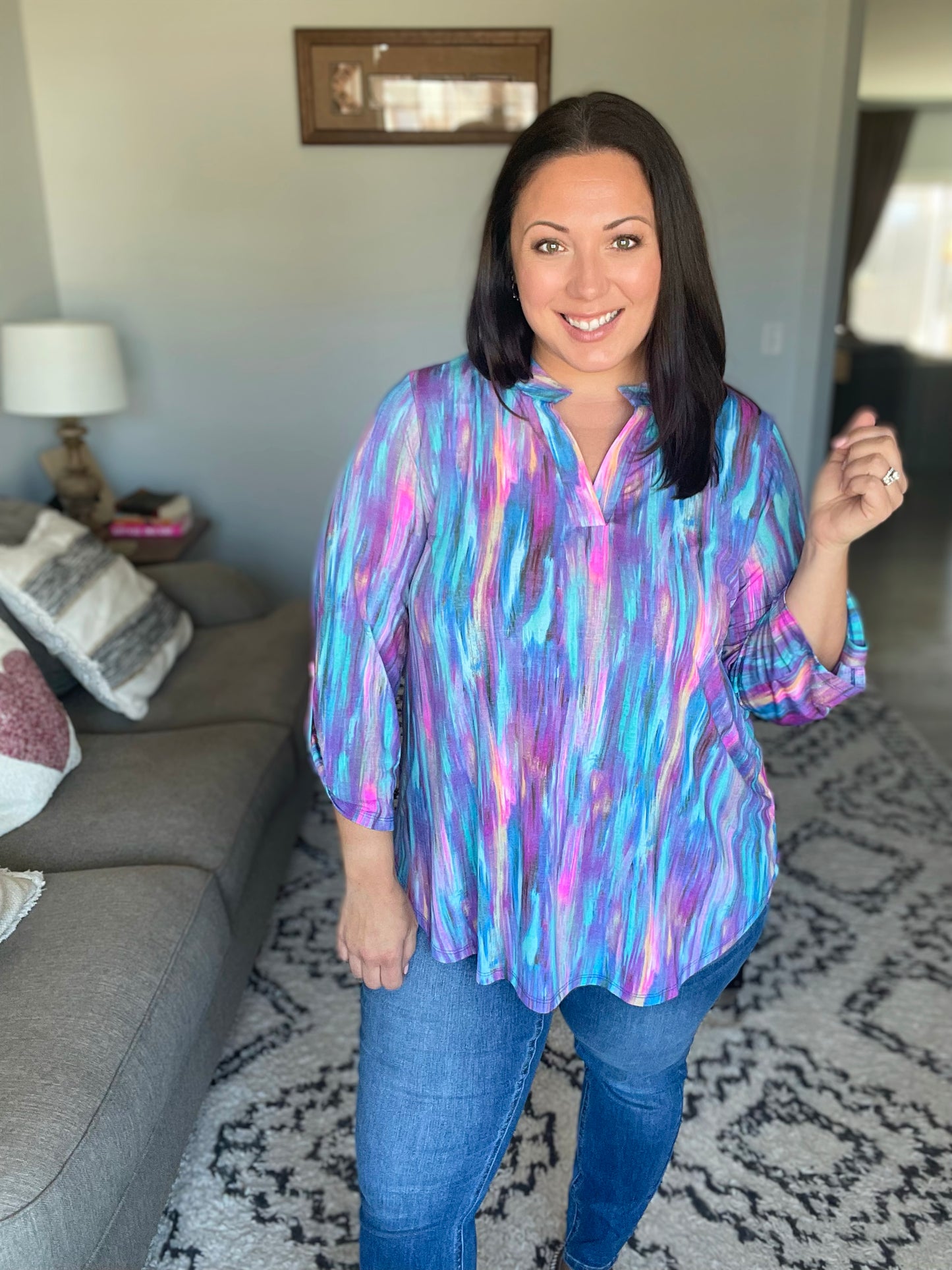 Little Lovely Blouse in Blue Multi