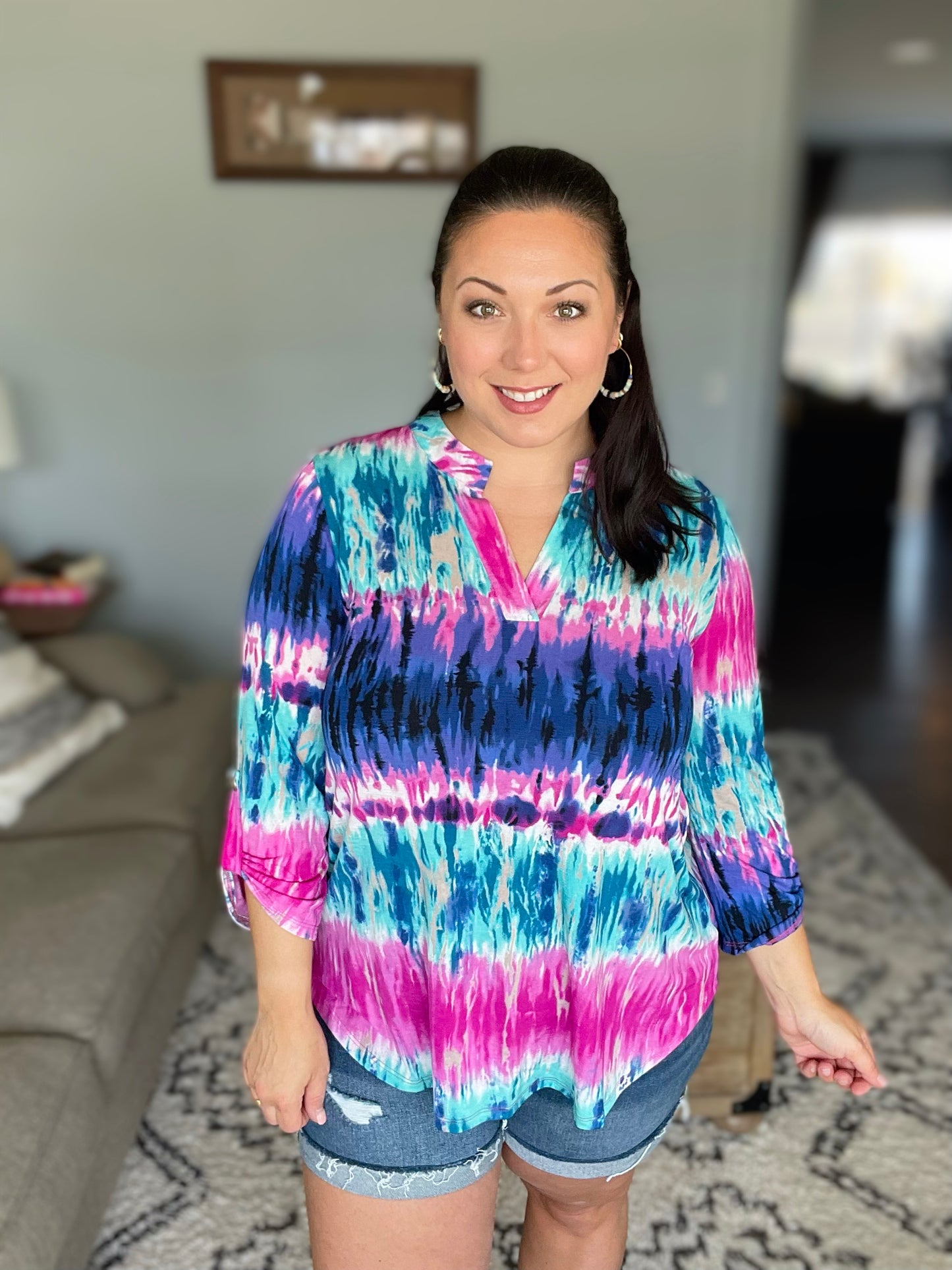 Little Lovely Lizzy Blouse in Tie Dye