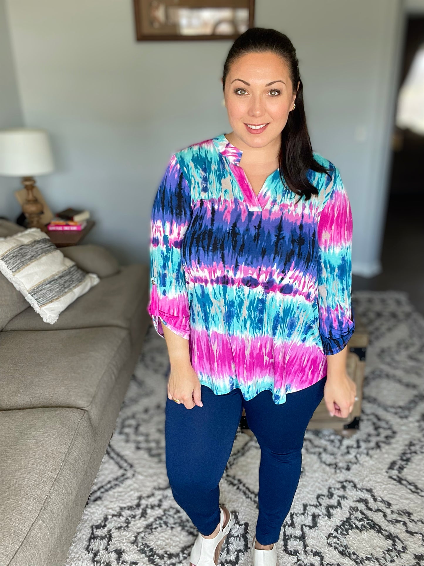 Little Lovely Lizzy Blouse in Tie Dye