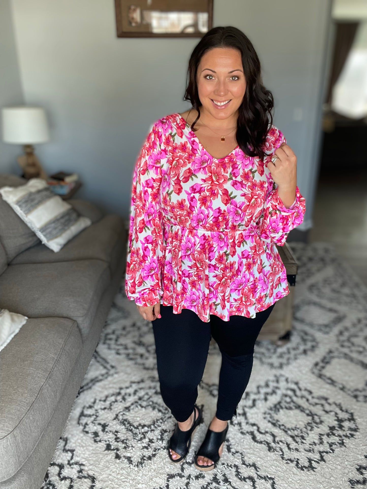 Smile Like You Mean It Floral Peplum