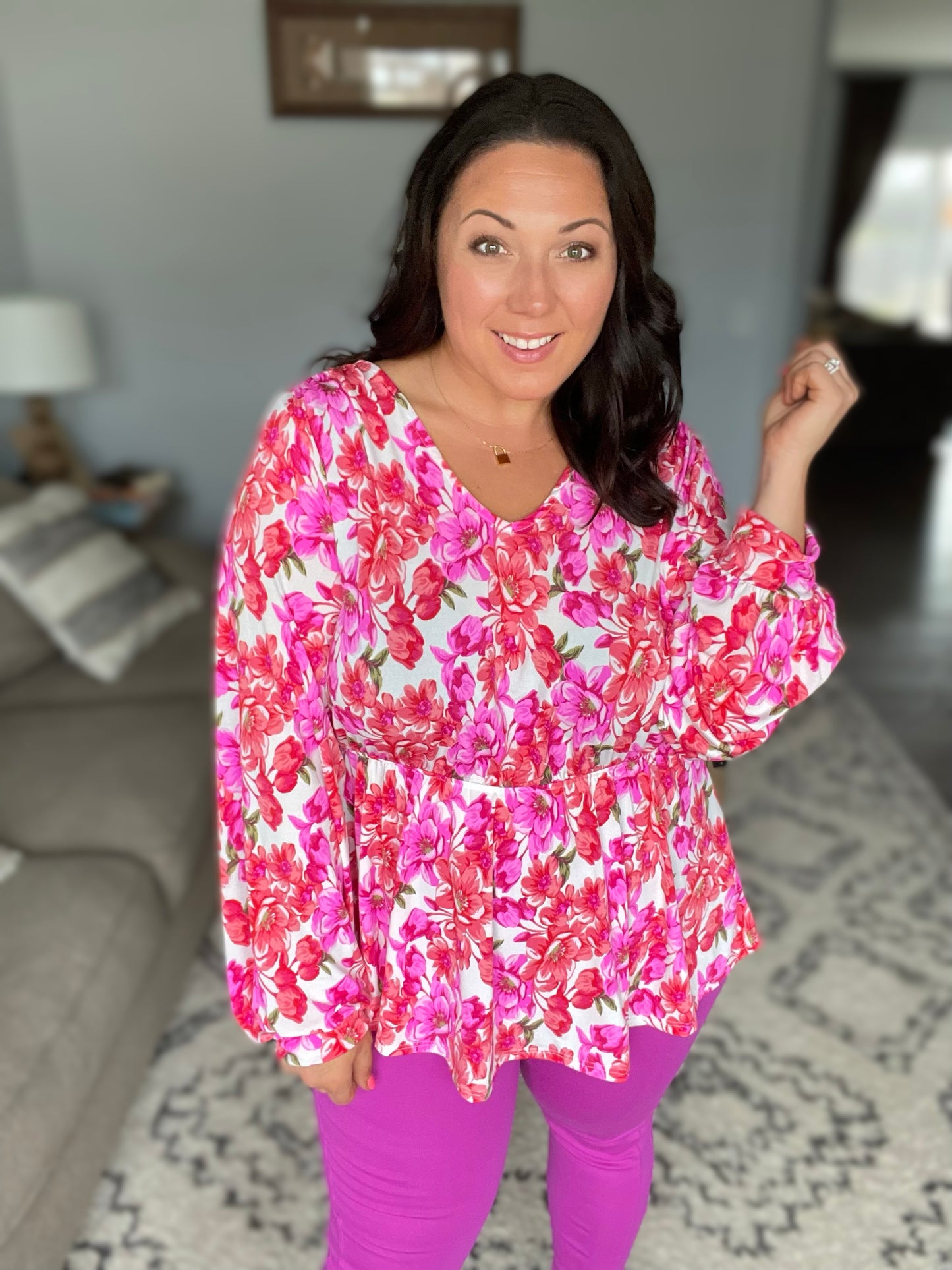 Smile Like You Mean It Floral Peplum