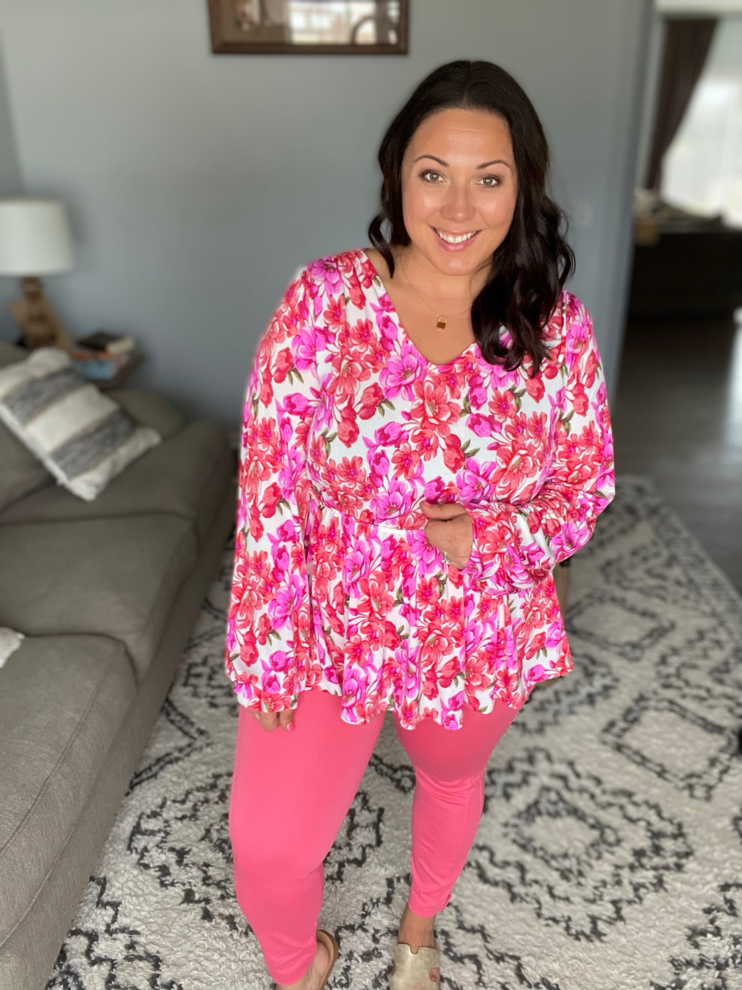 Smile Like You Mean It Floral Peplum