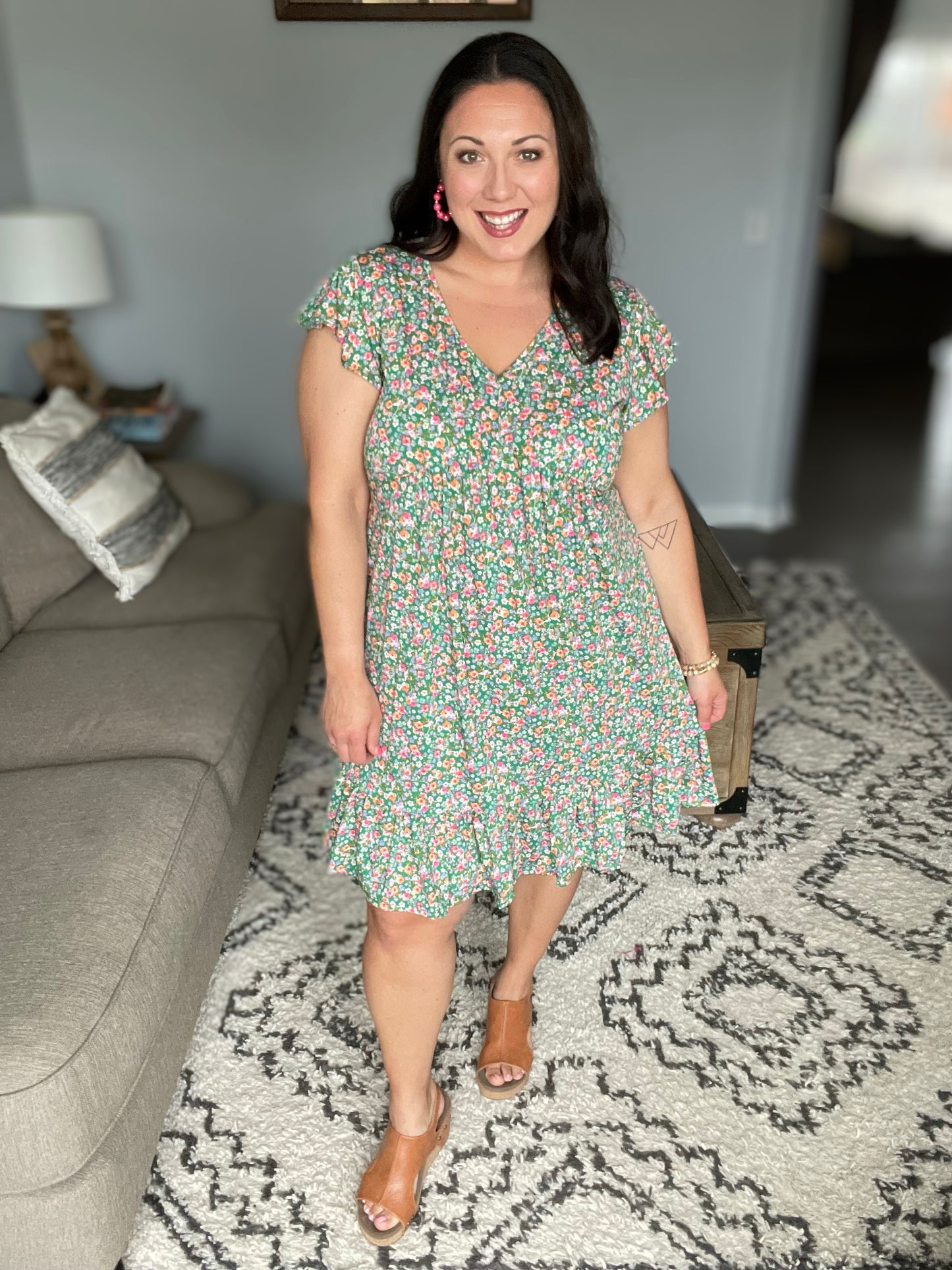 Can't Fight the Feeling Floral Dress in Green