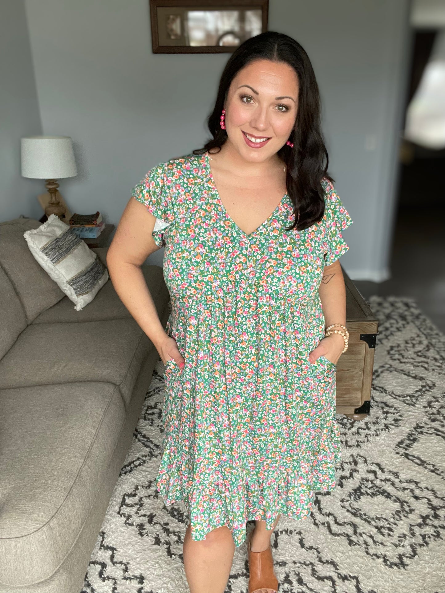 Can't Fight the Feeling Floral Dress in Green