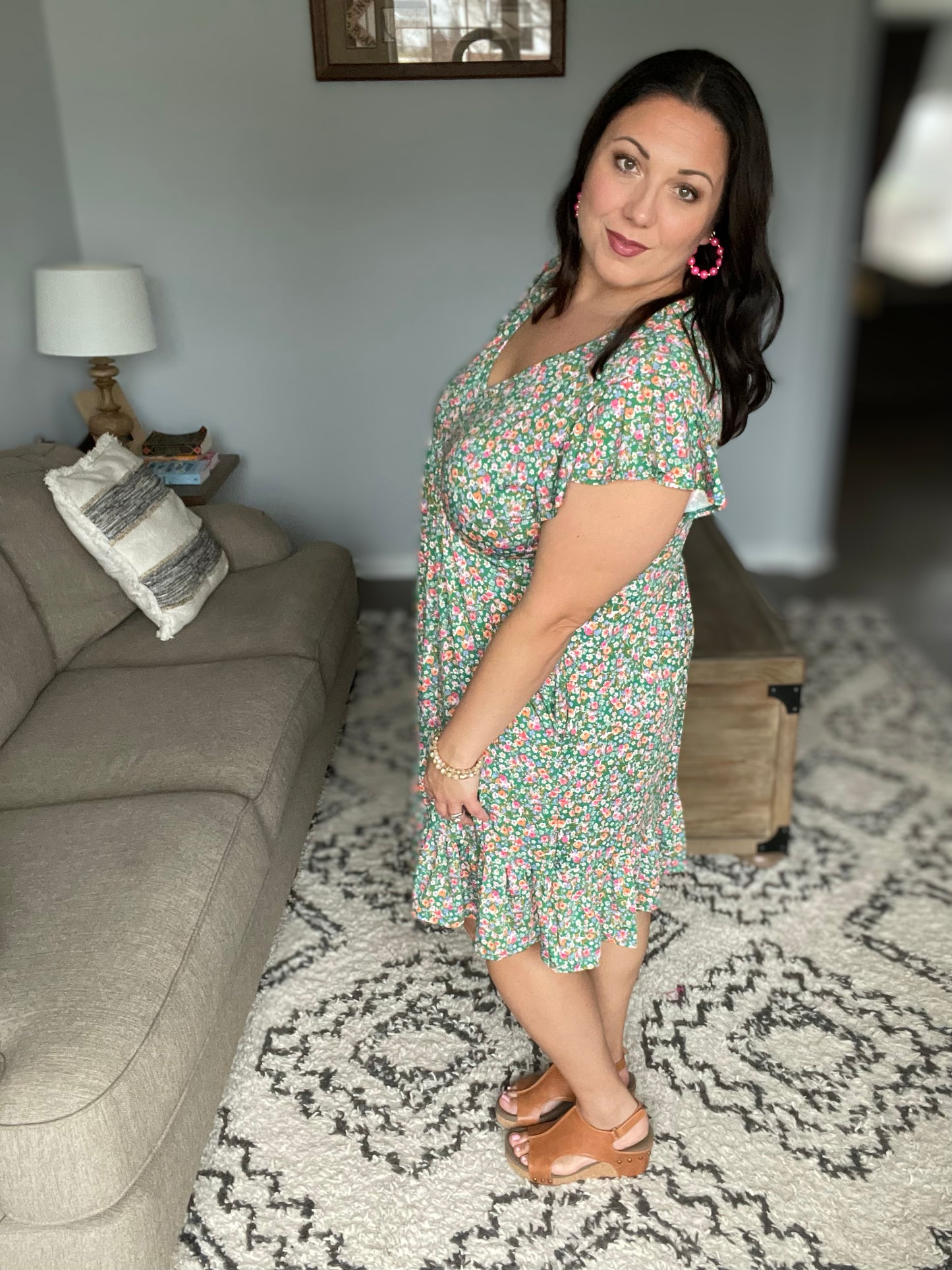 Can't Fight the Feeling Floral Dress in Green