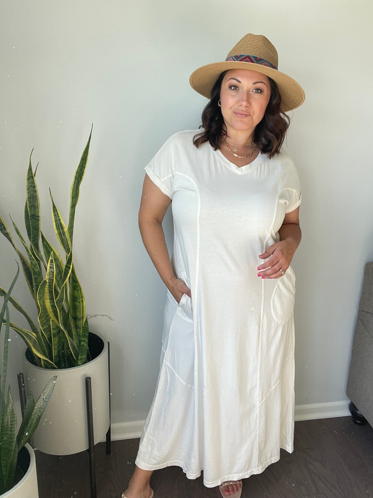 Modern Maritime Shift Maxi Dress