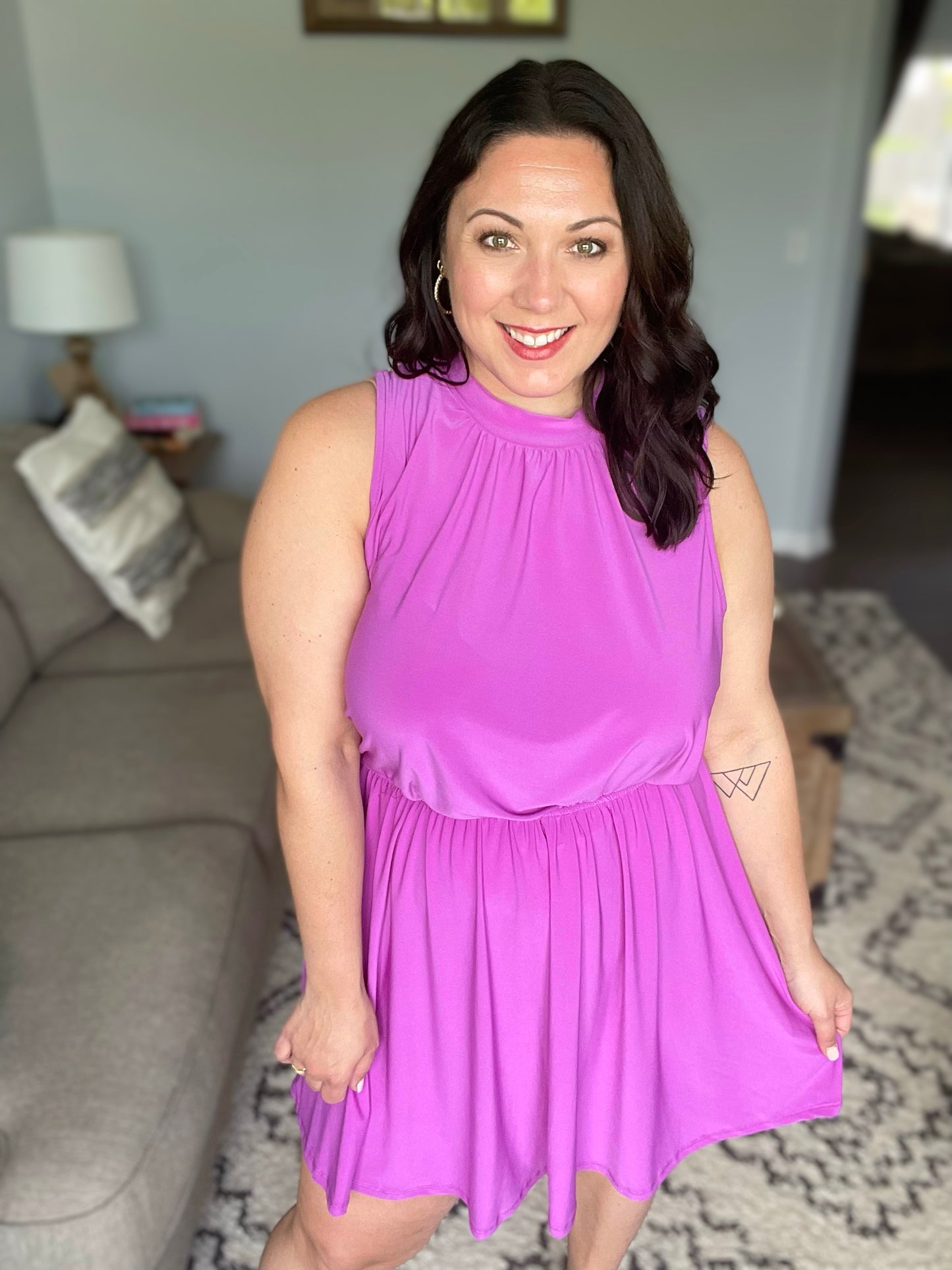 One Of Us Purple Romper Dress