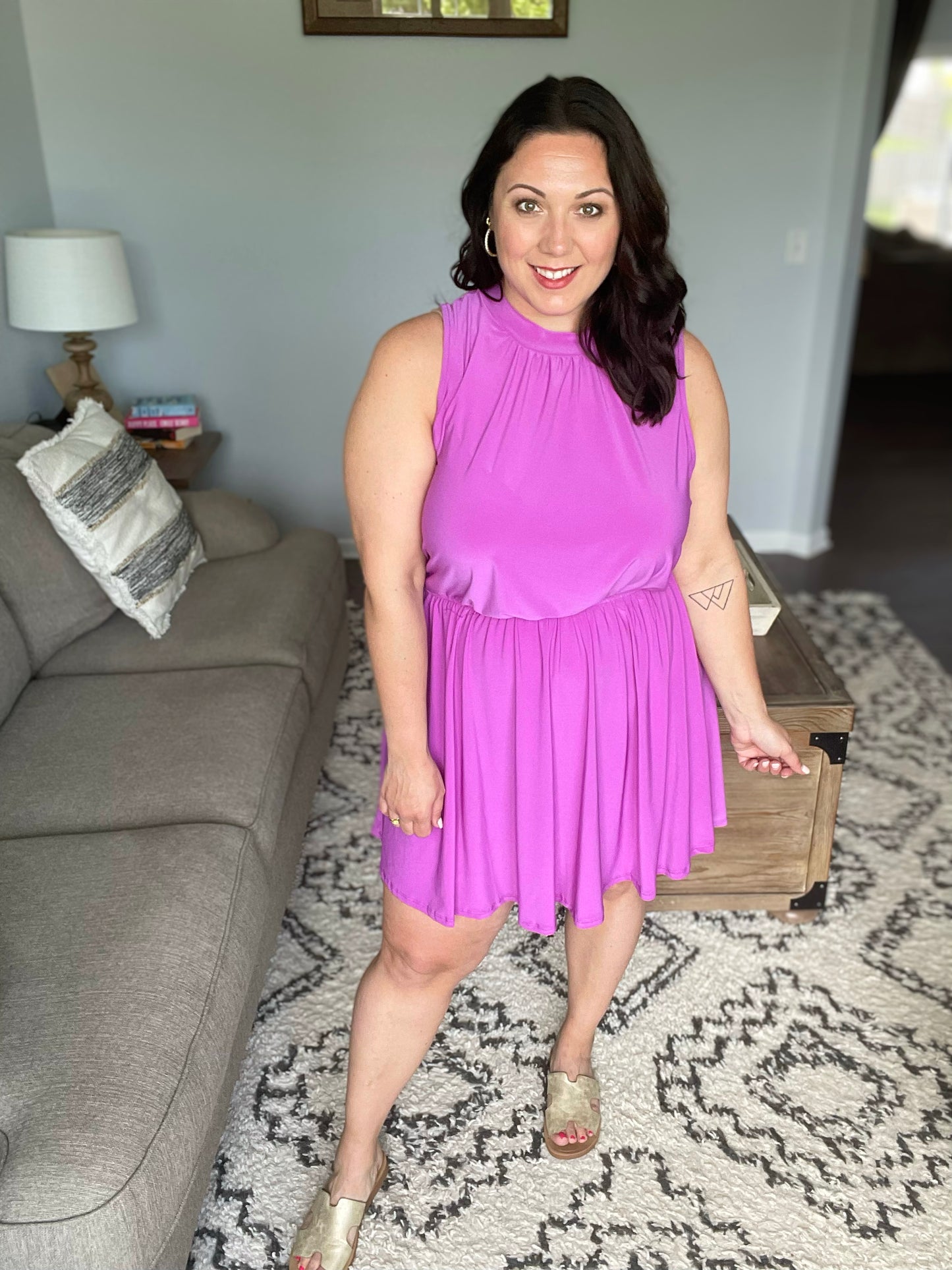 One Of Us Purple Romper Dress