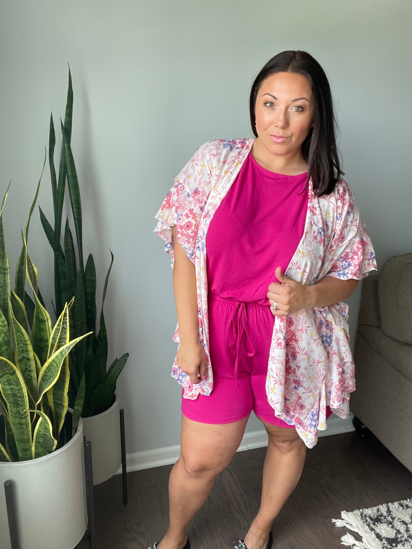 Real Cozy Romper in Magenta