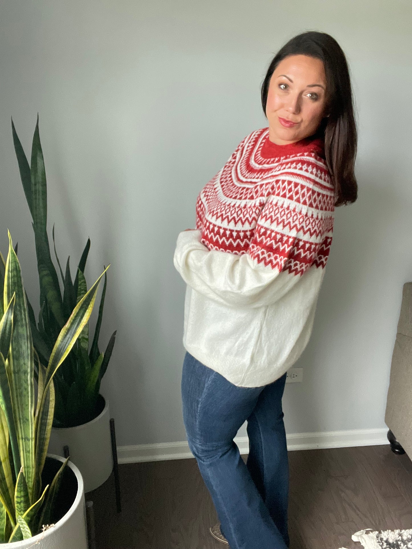 Feeling Festive Fair Isle Mock Neck Sweater