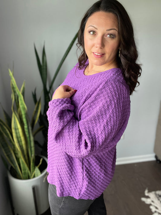 Textured Royal Purple Pullover