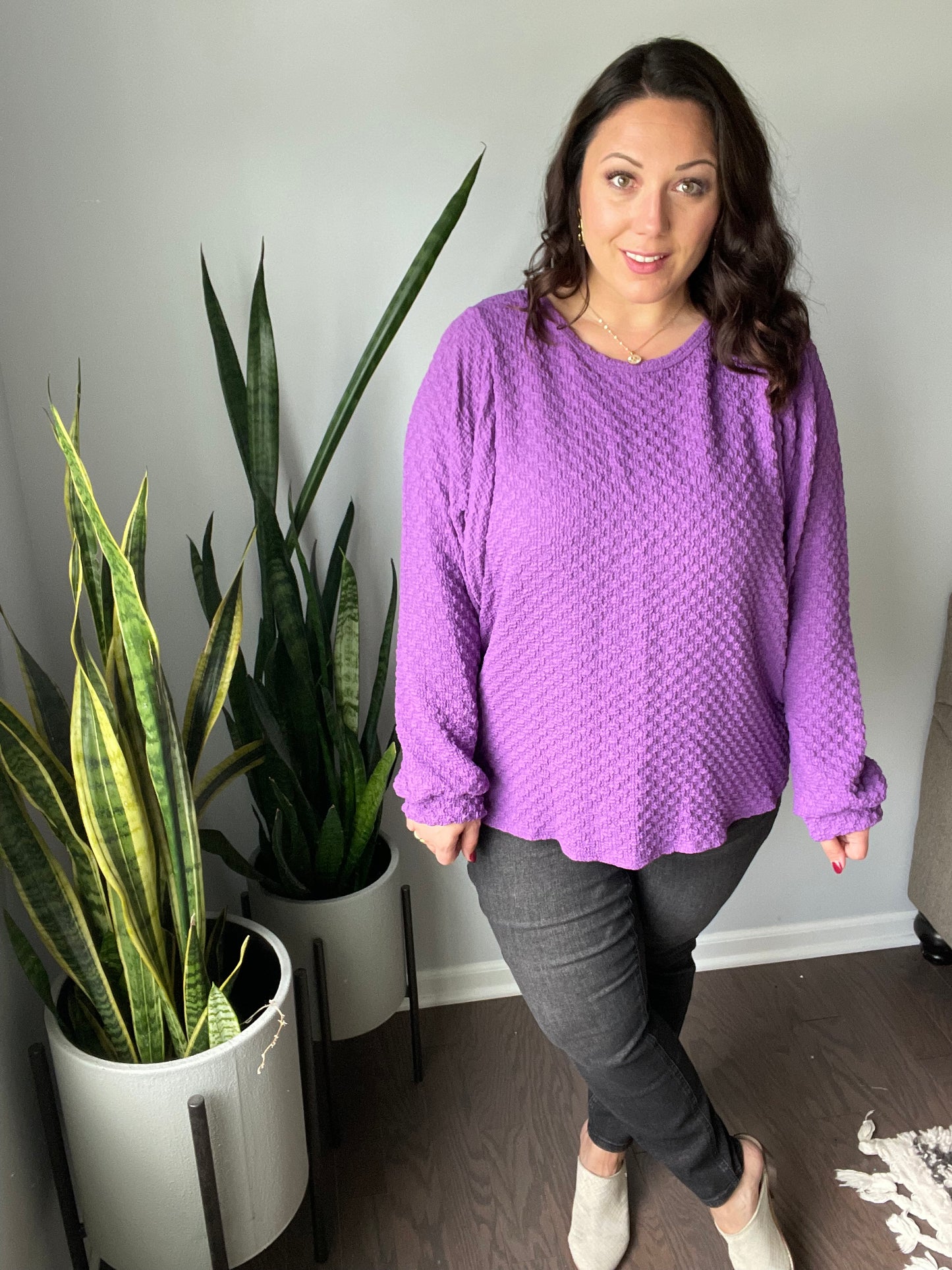 Textured Royal Purple Pullover