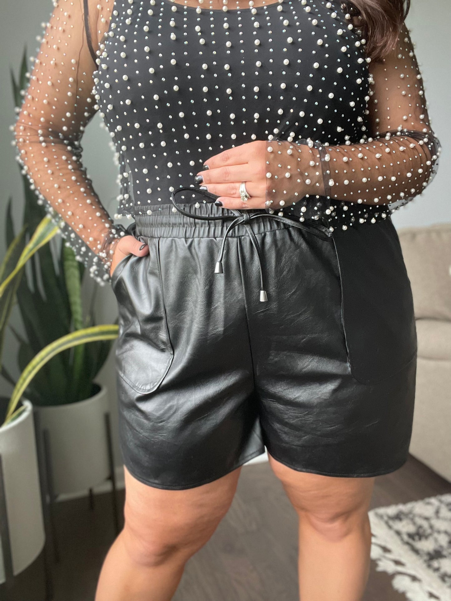 Night Out Faux Leather Shorts