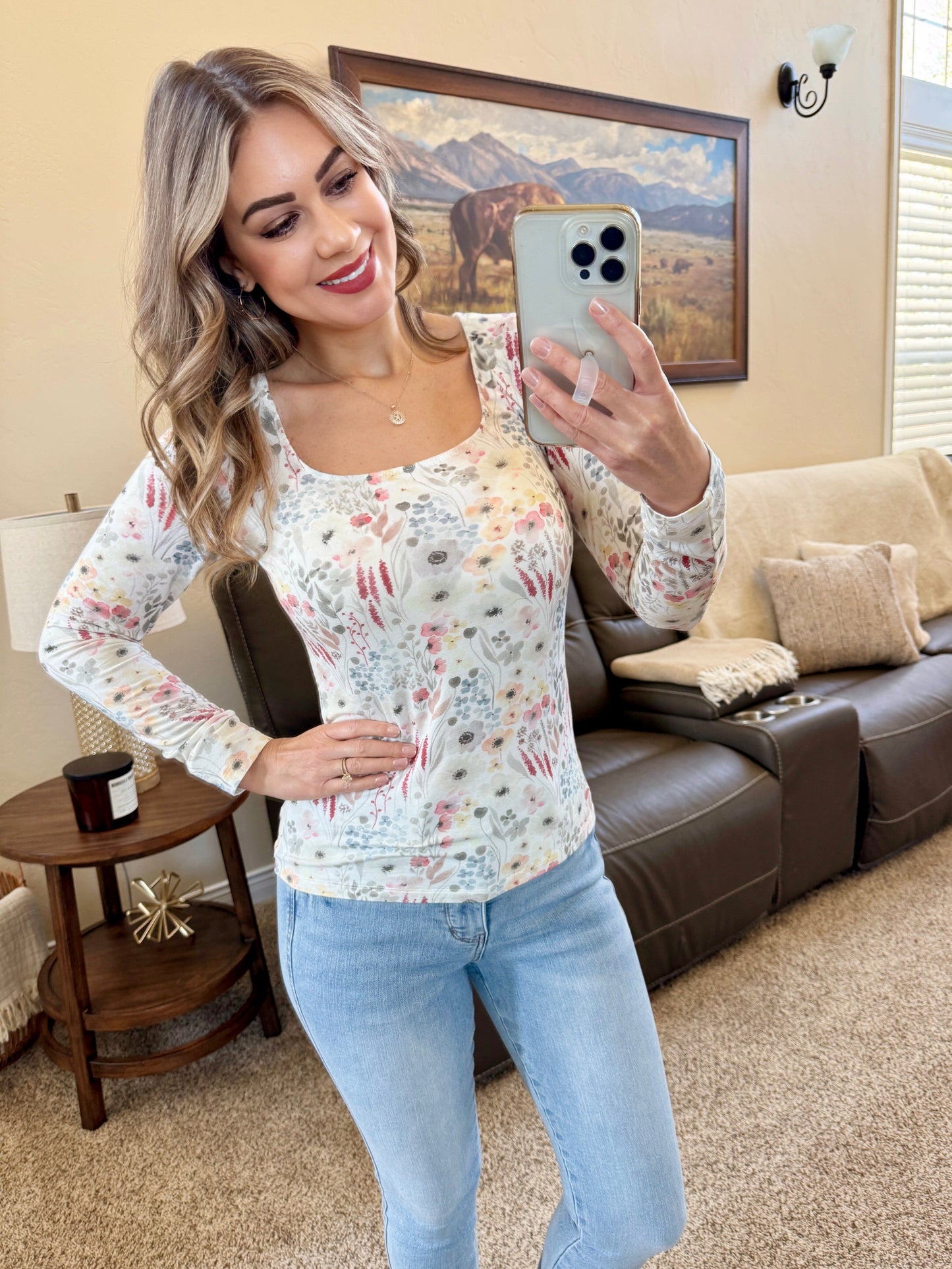 Michelle Mae Alyssa Long Sleeve Top - Wildflower Gardens