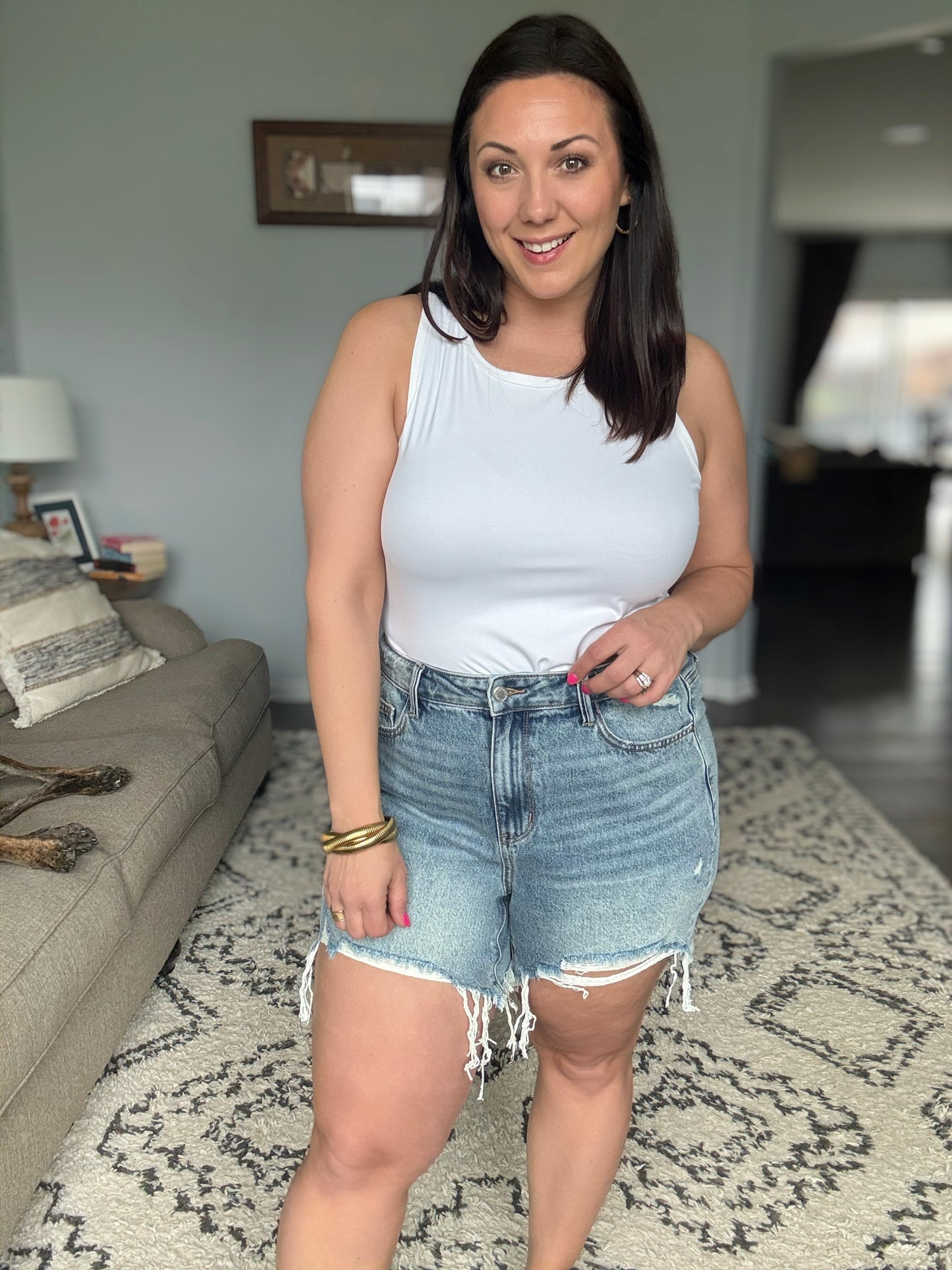 Carly High Rise Rigid Magic Cutoff Shorts