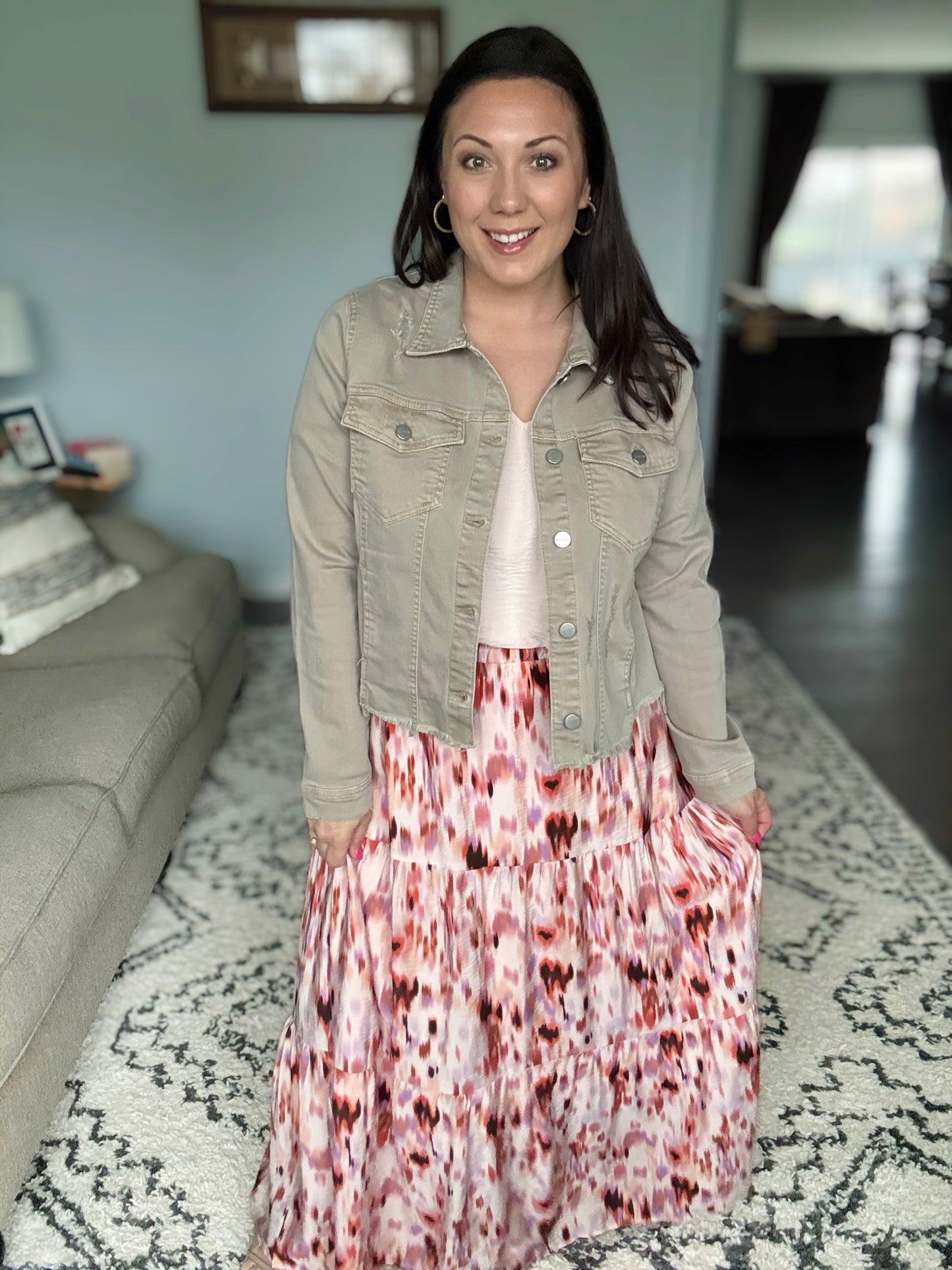 Words Fail Me Watercolor Print Maxi Skirt
