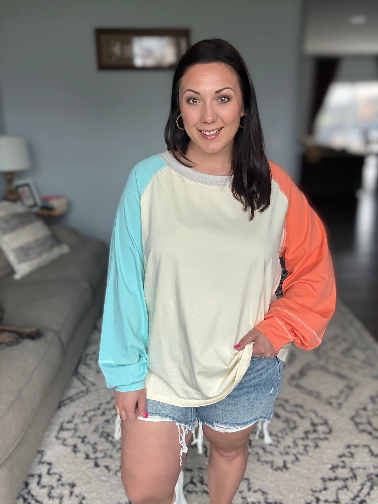 Color Me Confused Color Block Top