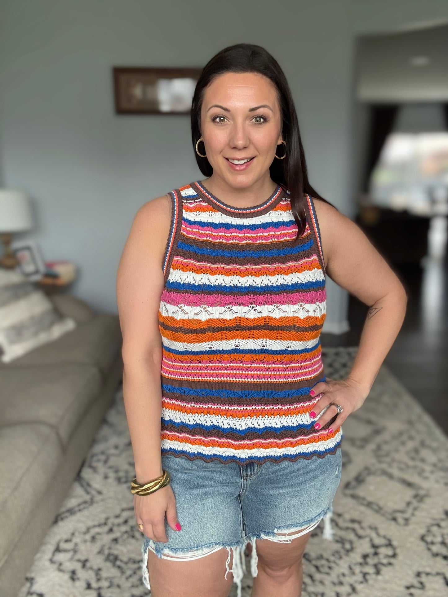 Max Aura Points Striped Knit Tank