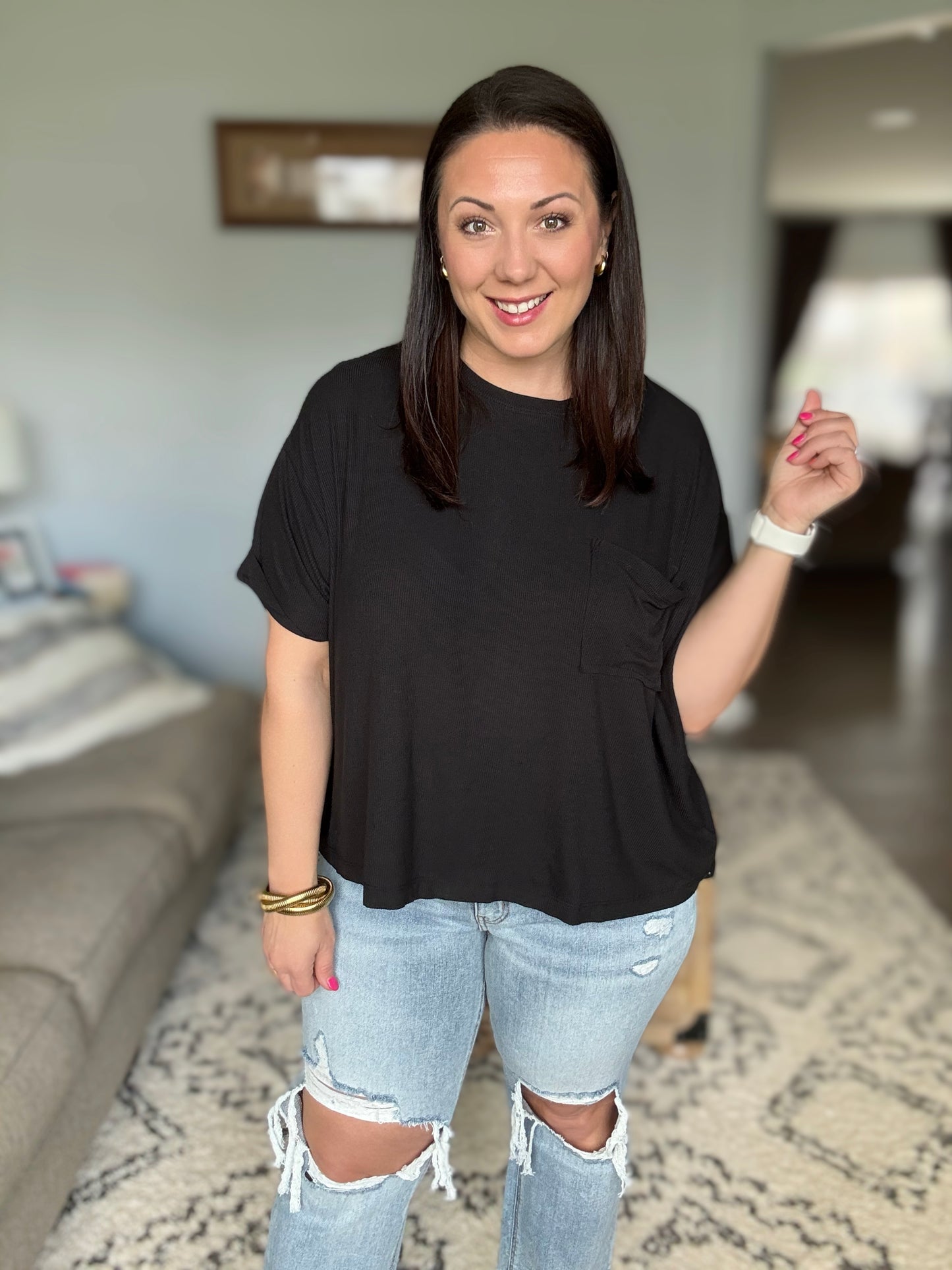 Bare Necessitee Relaxed Tee in Black