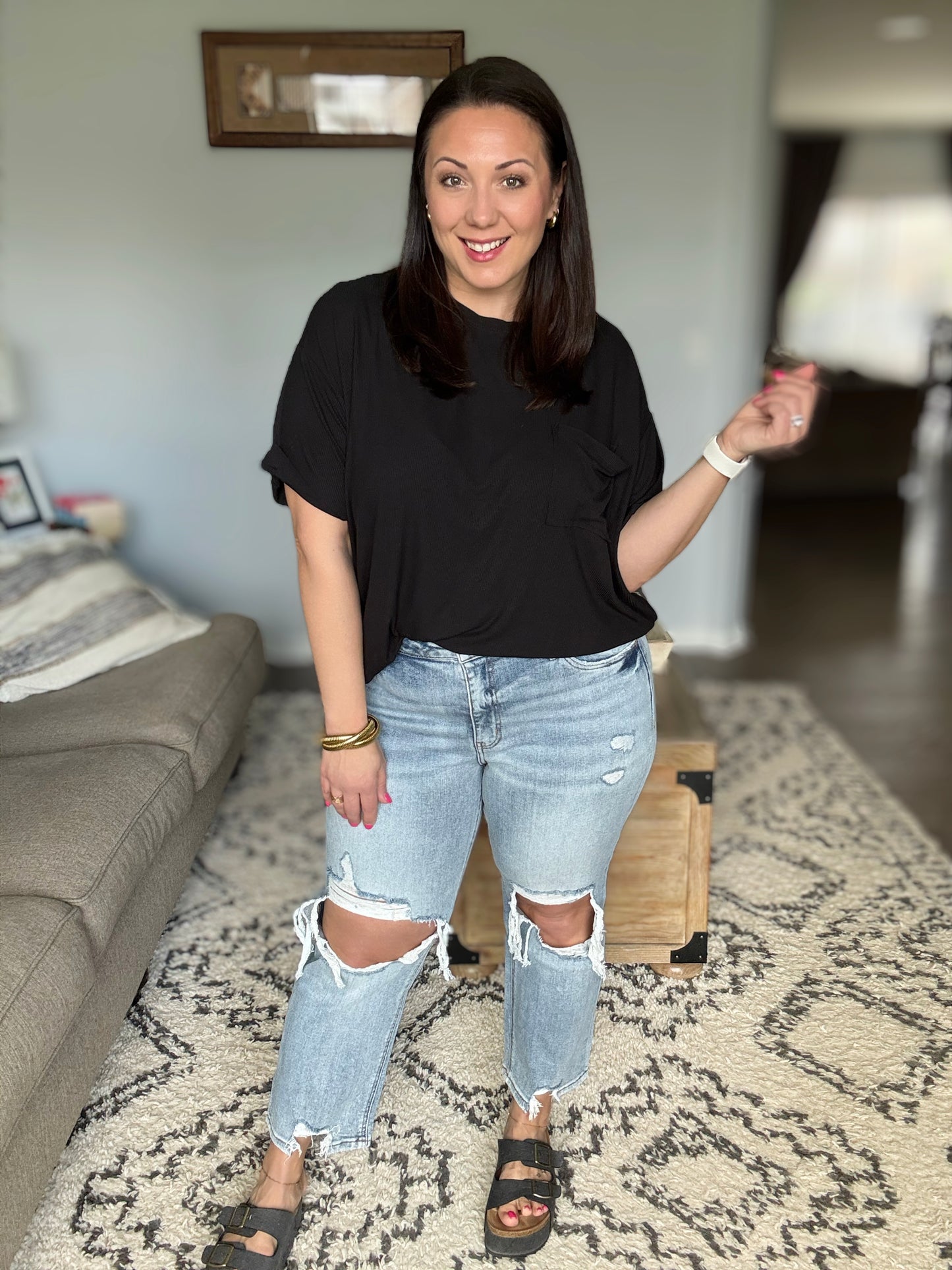 Rizzo High Rise Crop Straight Jeans