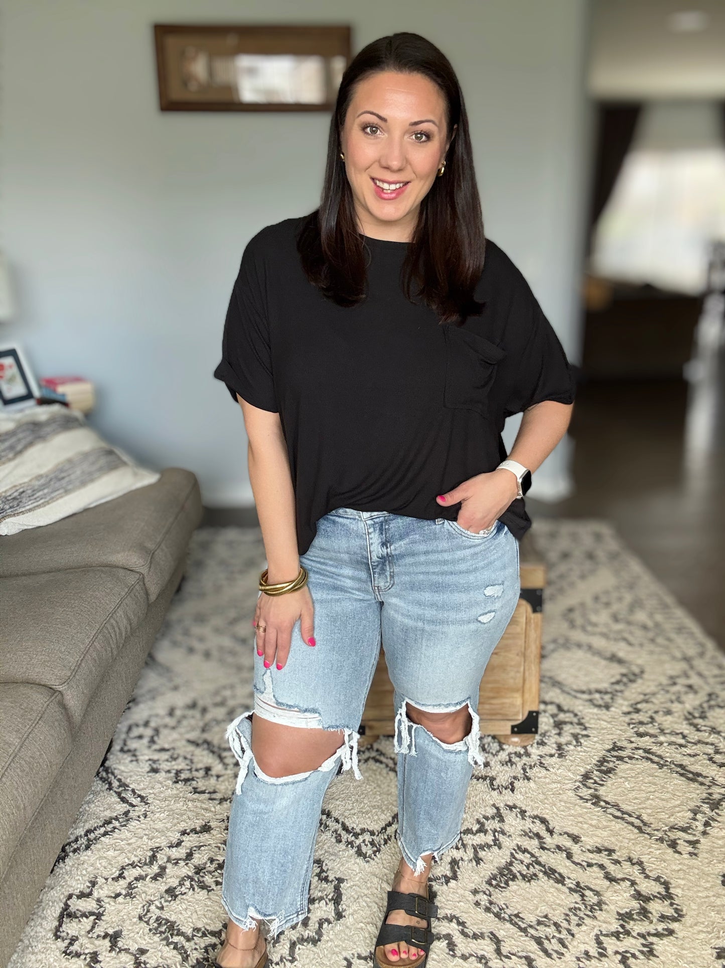 Rizzo High Rise Crop Straight Jeans