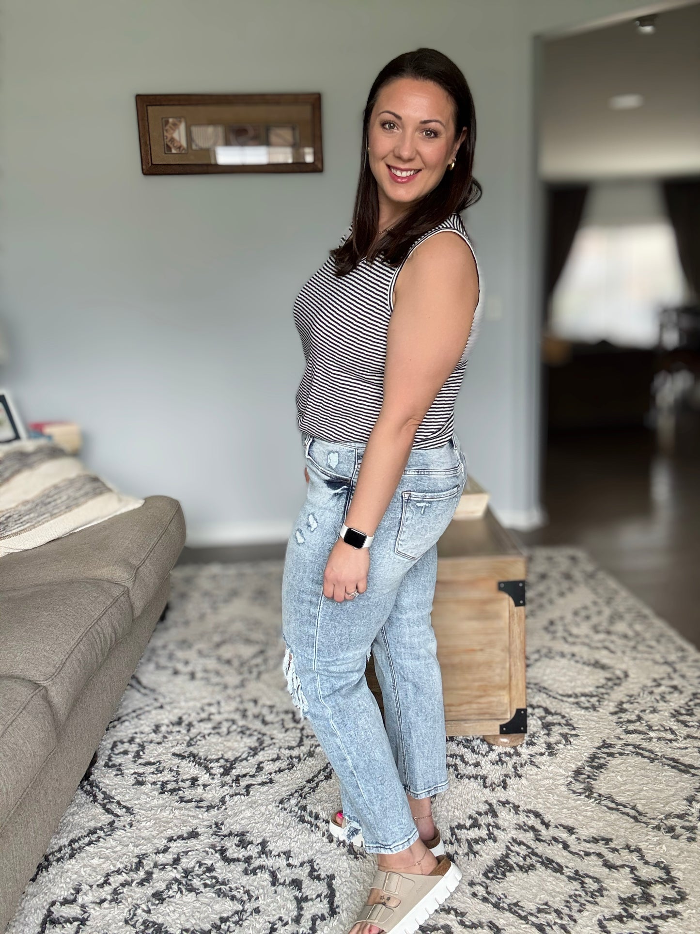 Rizzo High Rise Crop Straight Jeans