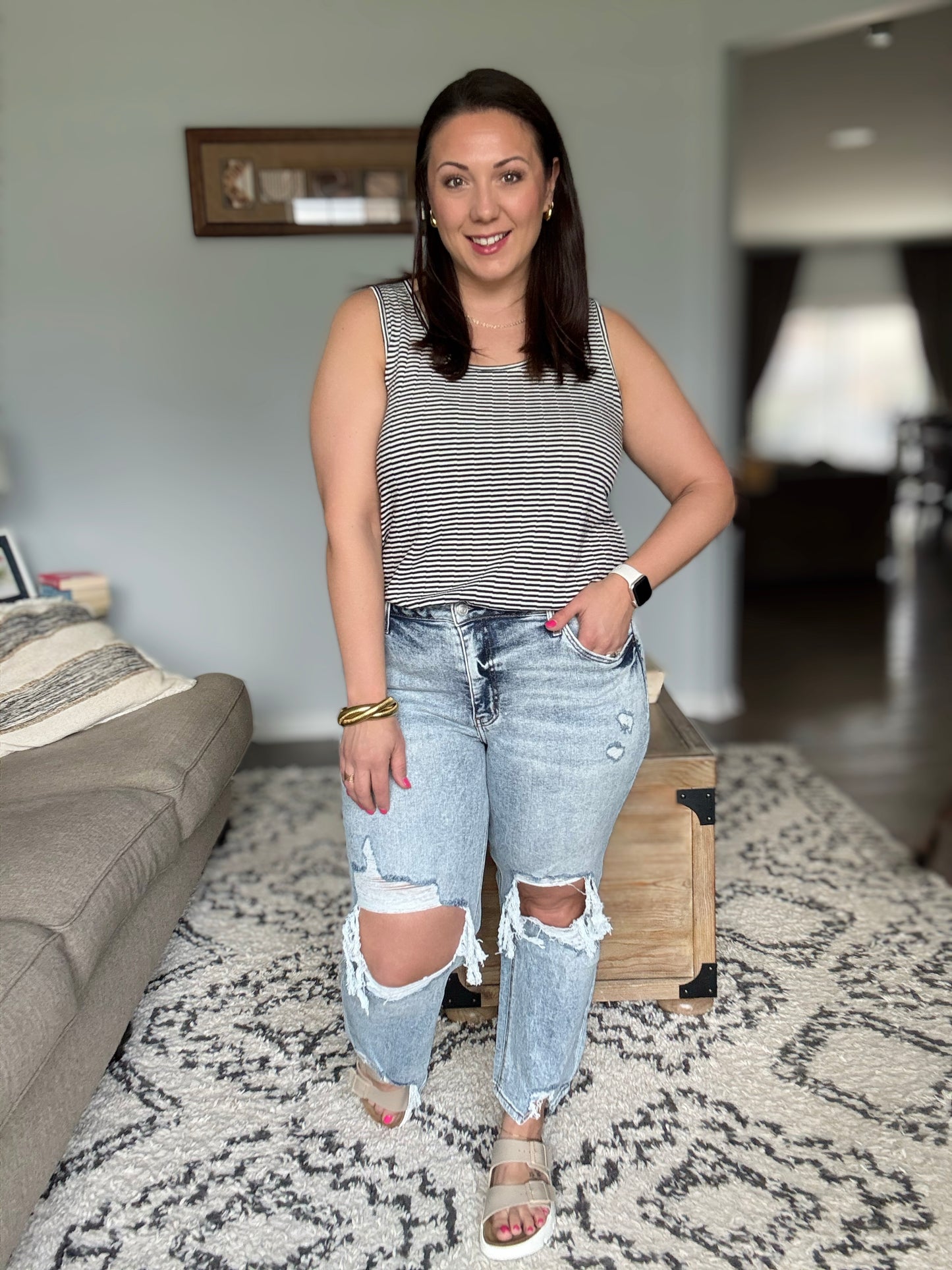 Rizzo High Rise Crop Straight Jeans