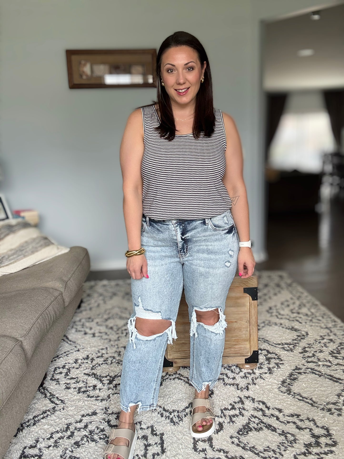 Rizzo High Rise Crop Straight Jeans