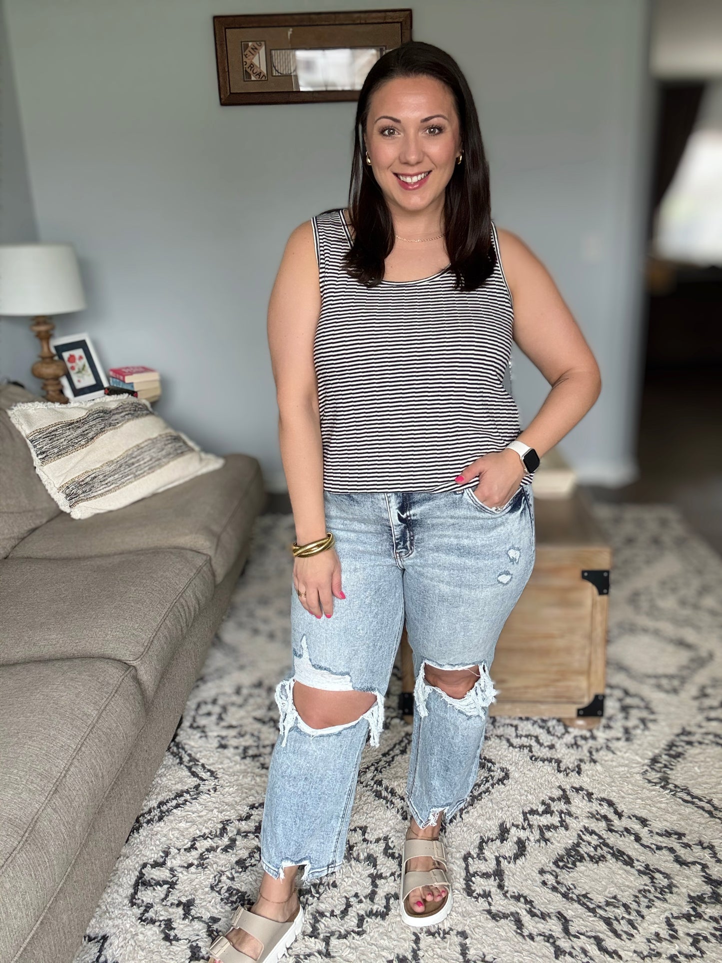 Rizzo High Rise Crop Straight Jeans