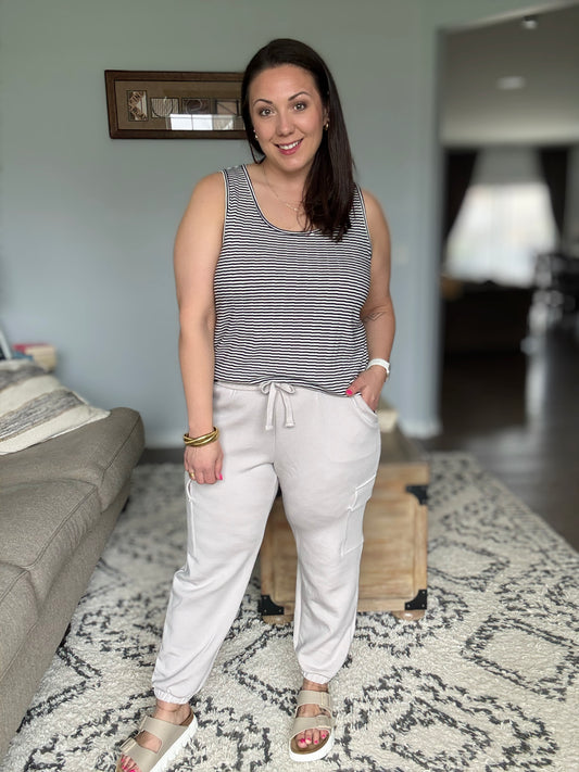 Jog and Snog Joggers in Mocha Cream