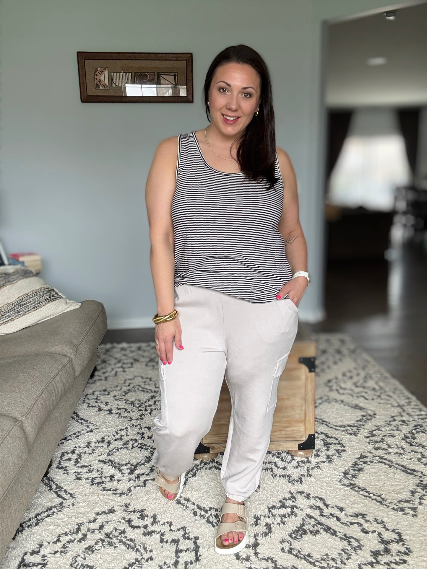 Jog and Snog Joggers in Mocha Cream