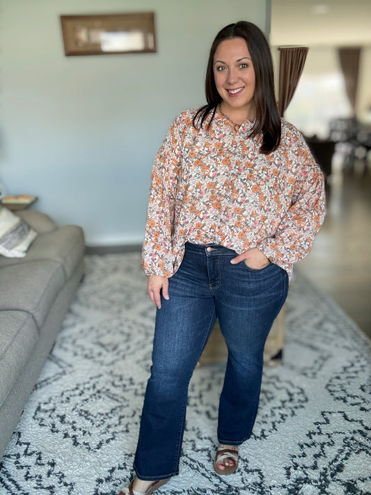 Petite Mid Rise Dark Wash Bootcut Judy Blue Jeans