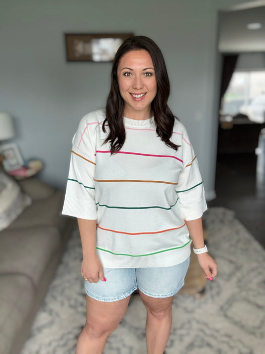 Normal Volume Striped Sweater
