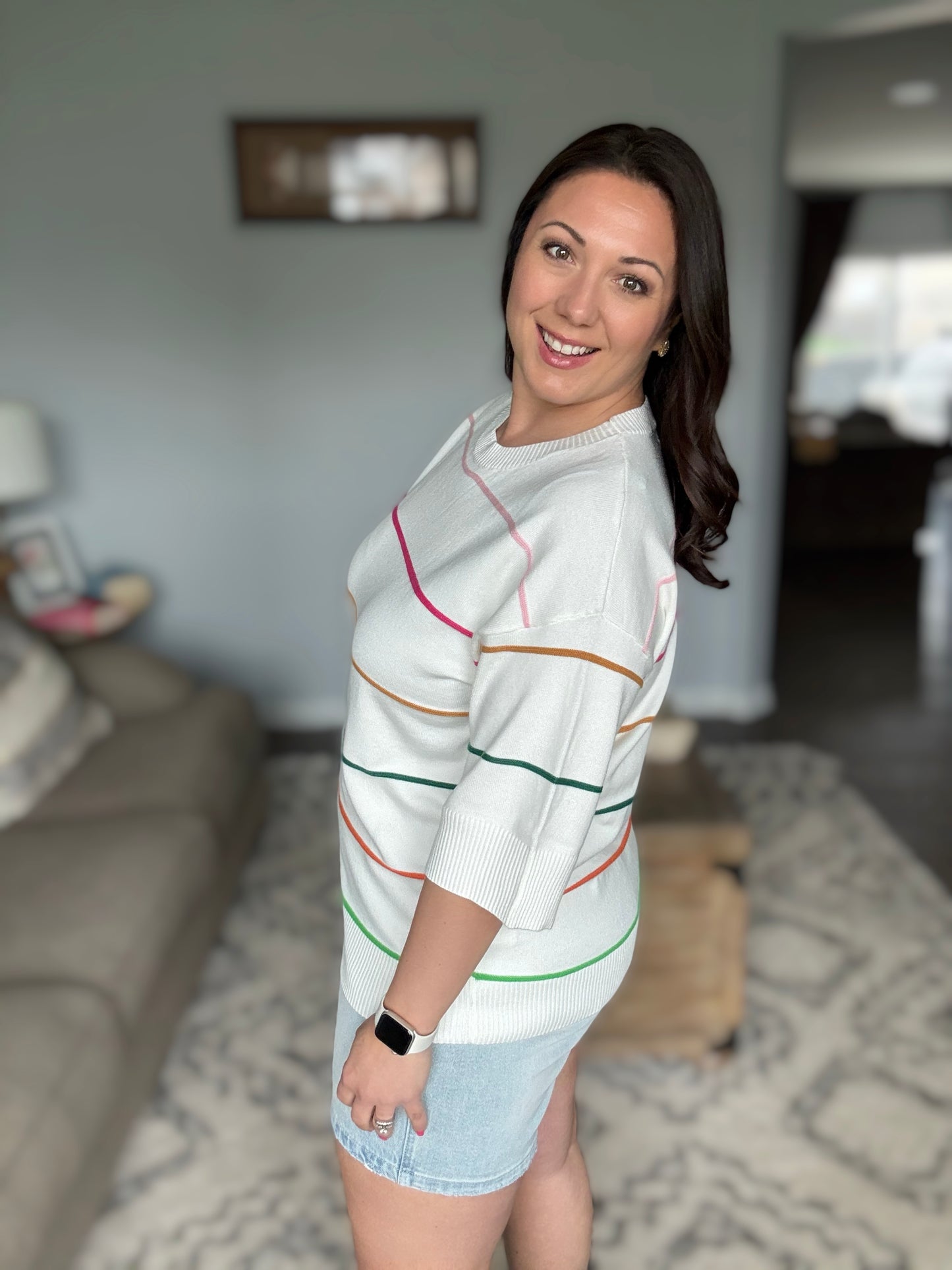 Normal Volume Striped Sweater