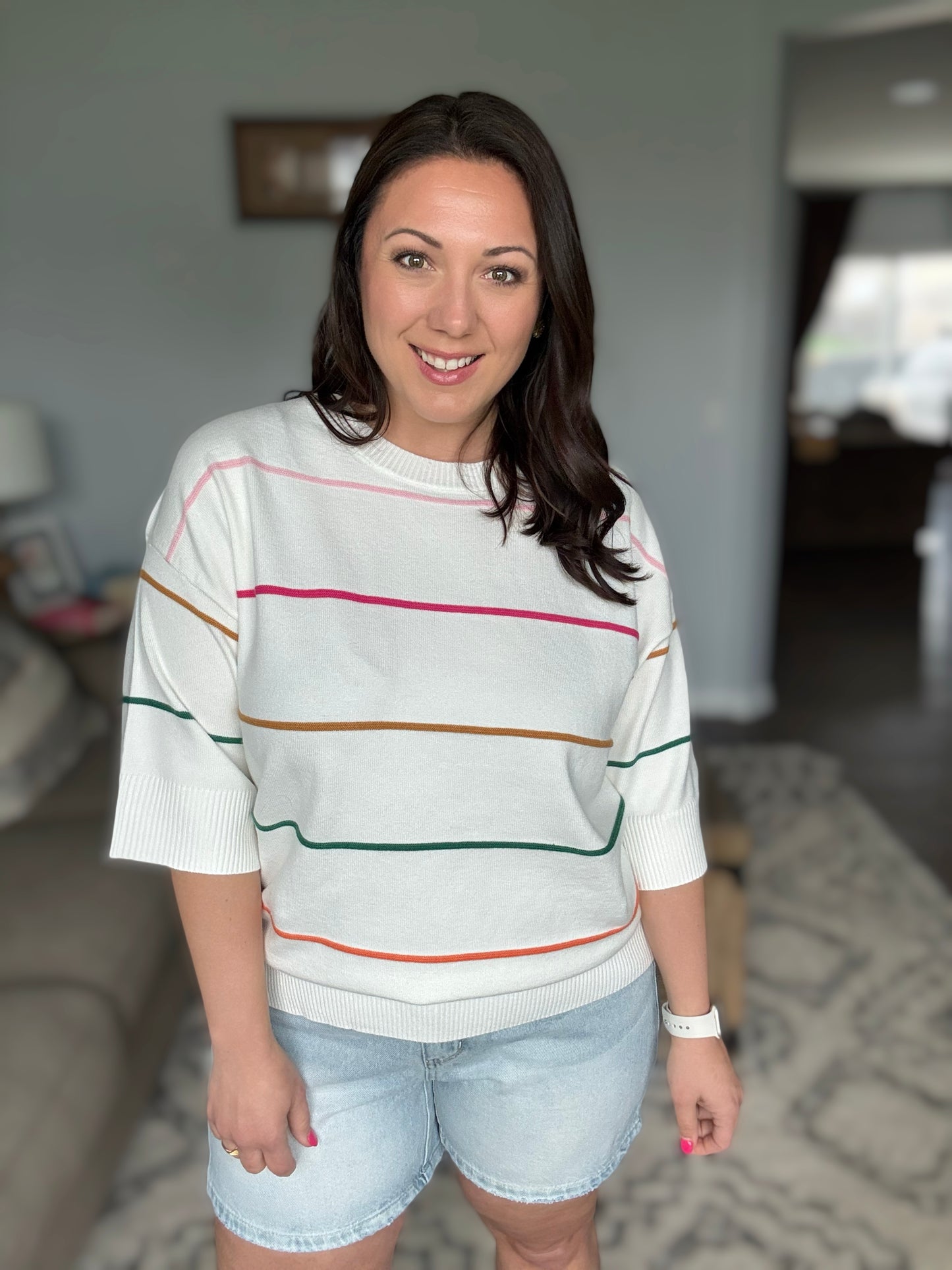 Normal Volume Striped Sweater