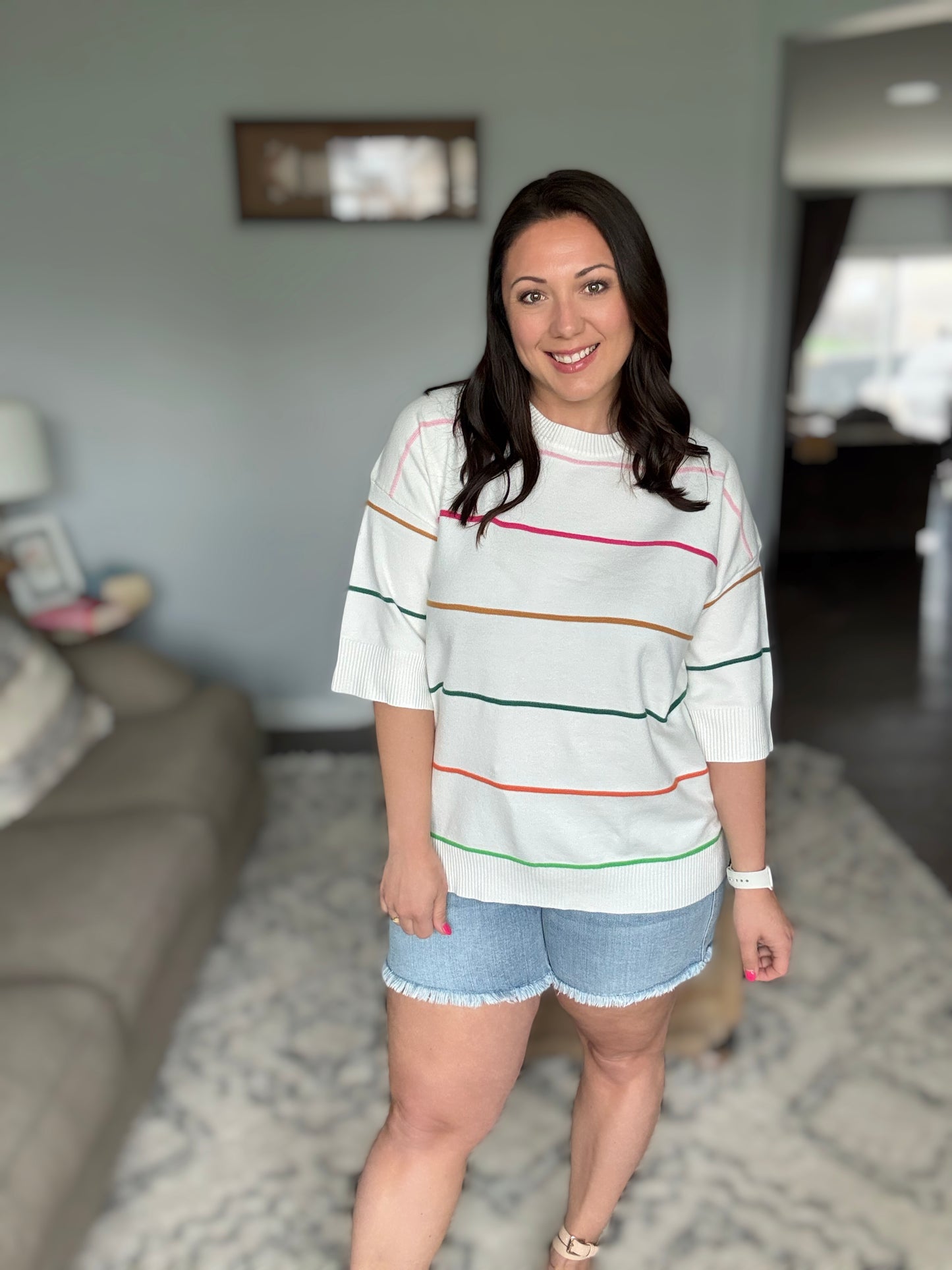 Normal Volume Striped Sweater