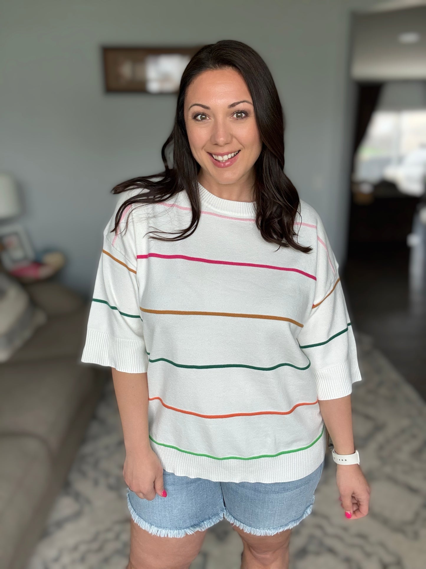 Normal Volume Striped Sweater