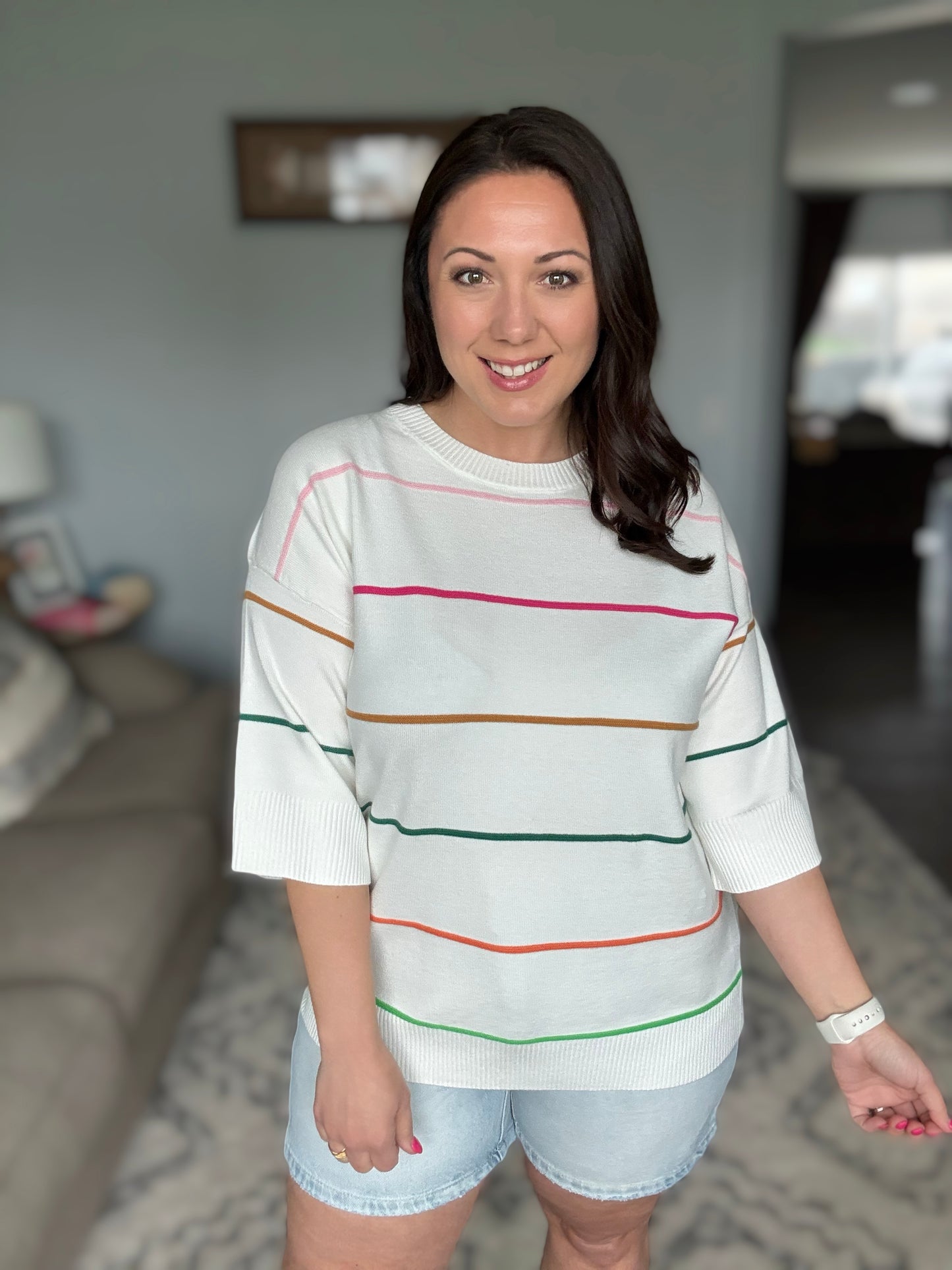 Normal Volume Striped Sweater