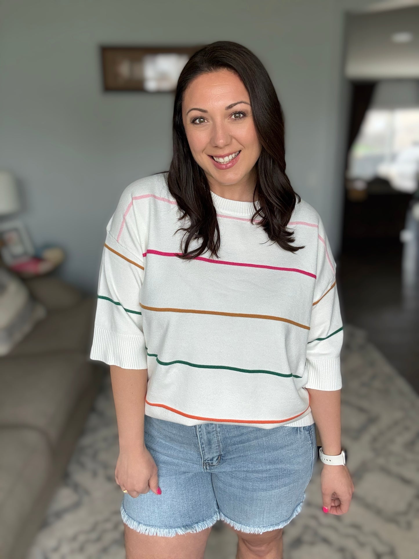 Normal Volume Striped Sweater