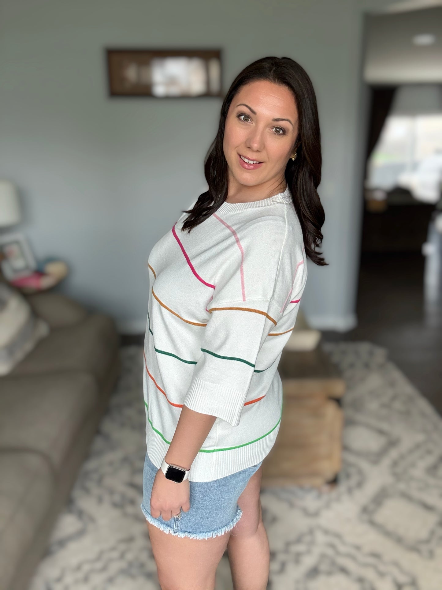 Normal Volume Striped Sweater