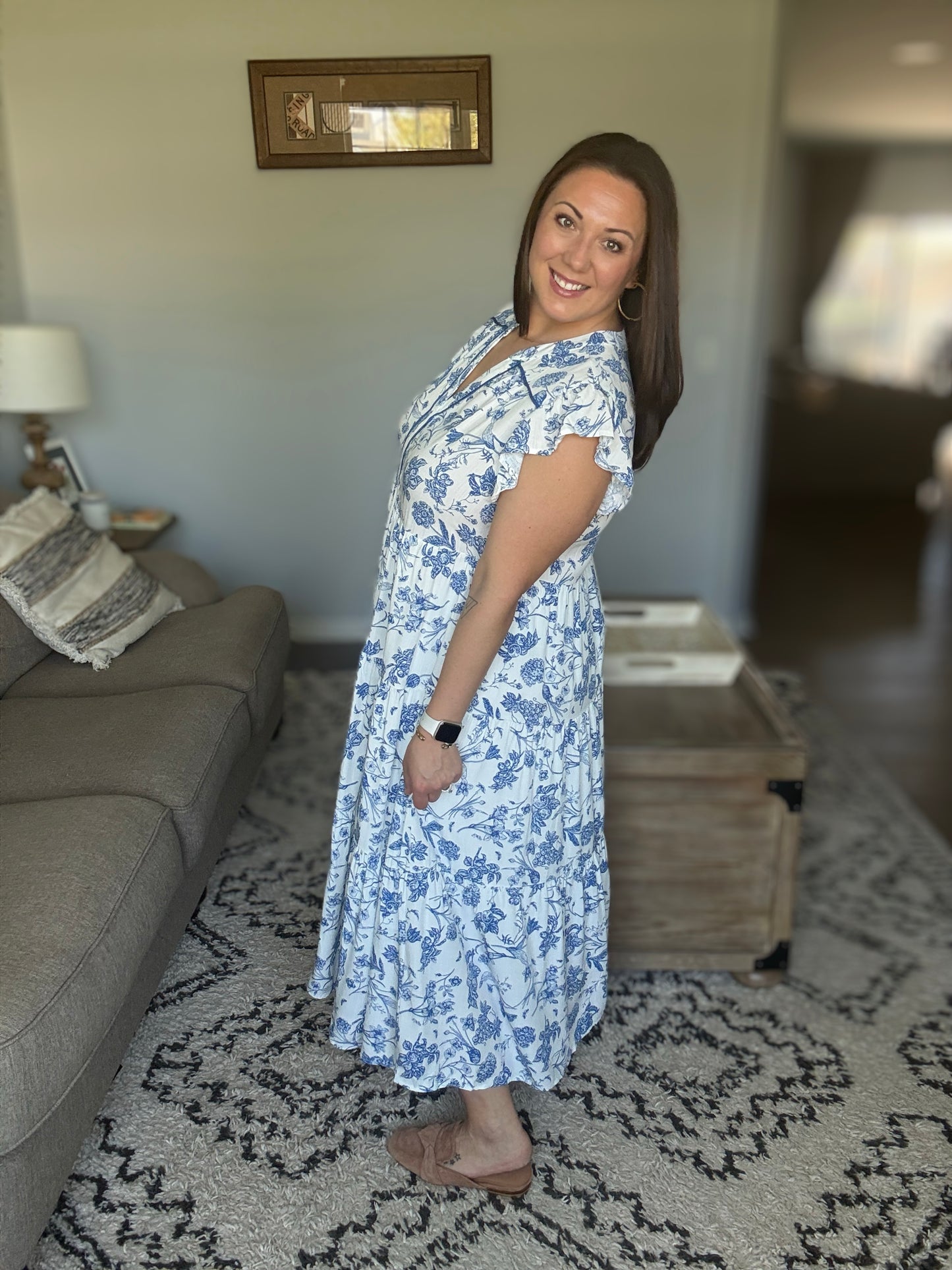 The Missing Piece Tiered Flutter Sleeve Dress