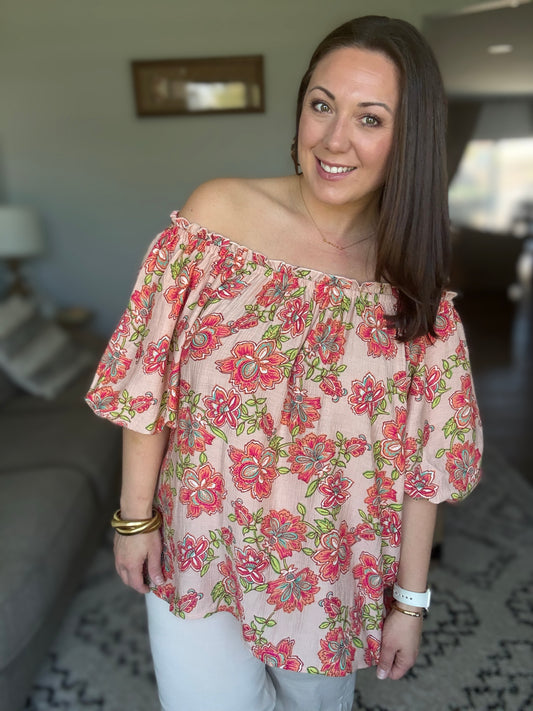 Petal Perfect Off the Shoulder Blouse