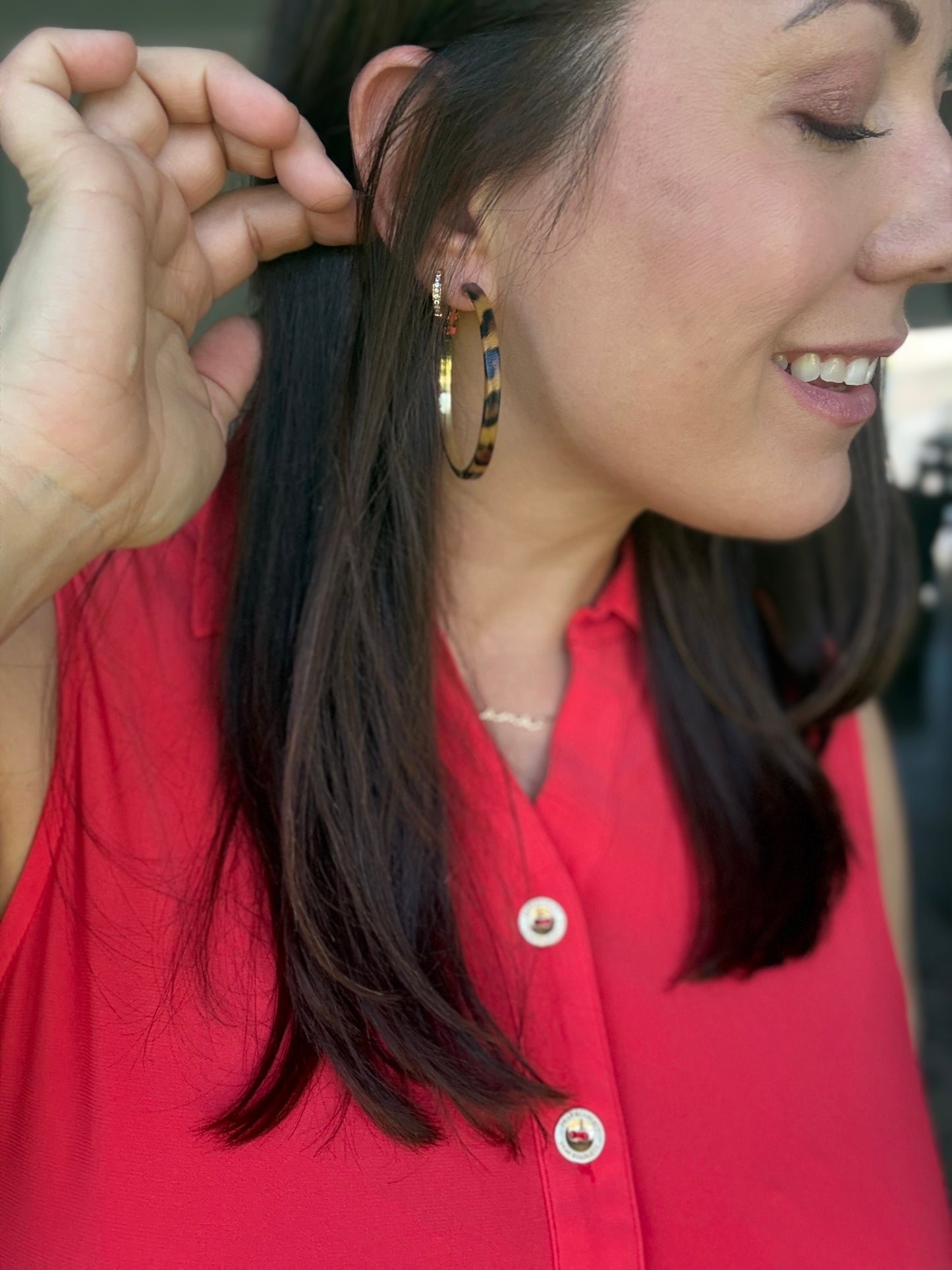 Sassy Assist Leopard Print Hoop Earrings