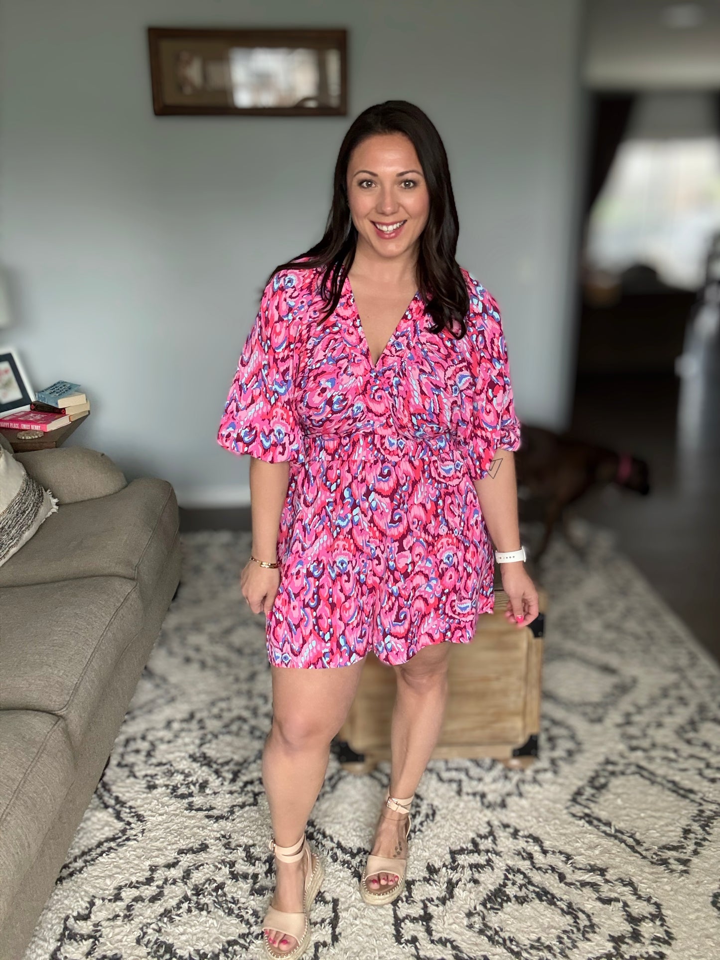 Seems Okay Abstract Print Romper