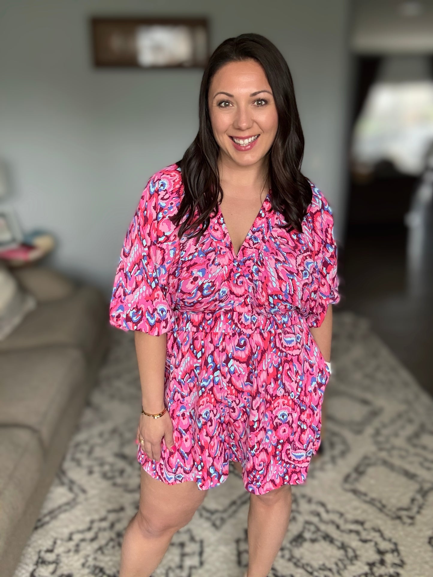 Seems Okay Abstract Print Romper